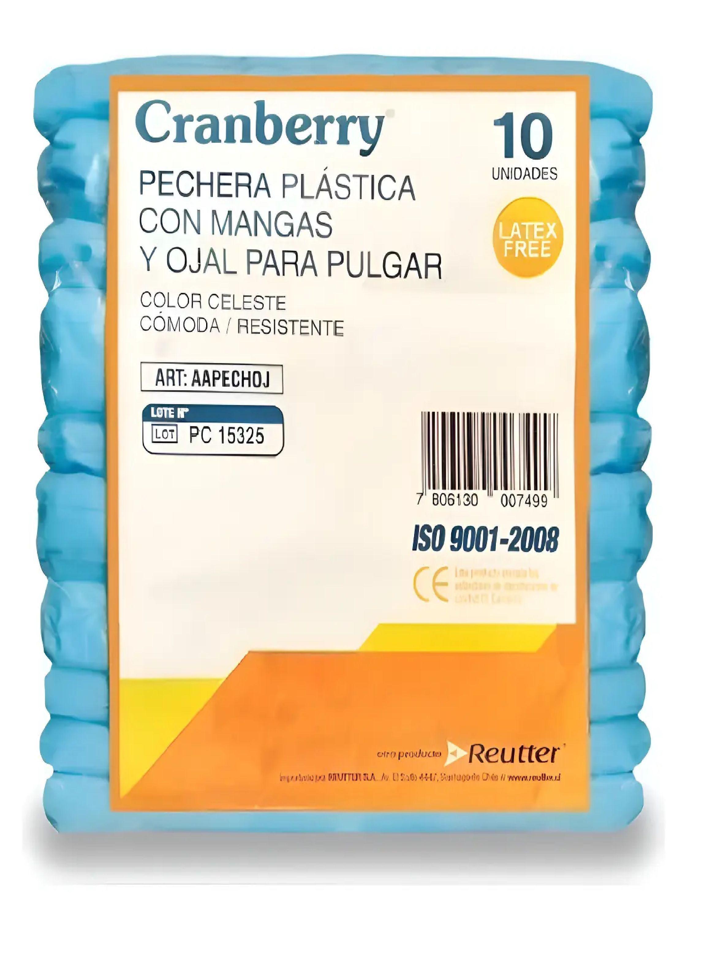 Pechera Plastica Con Mangas Y Ojal Cranberry 10 Unidades-0
