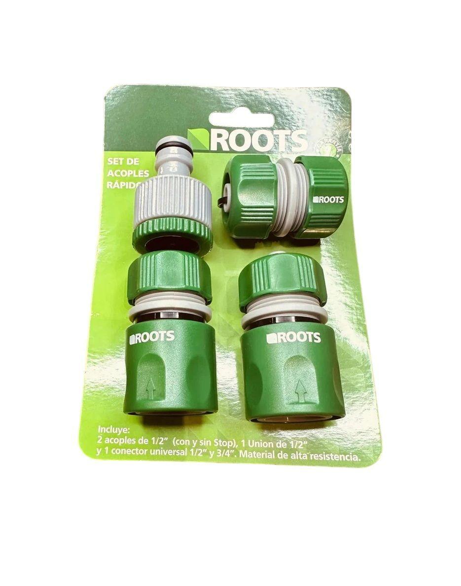 Set De Acoples Unión Conector 1/2 Y 3/4 Roots Verde-2