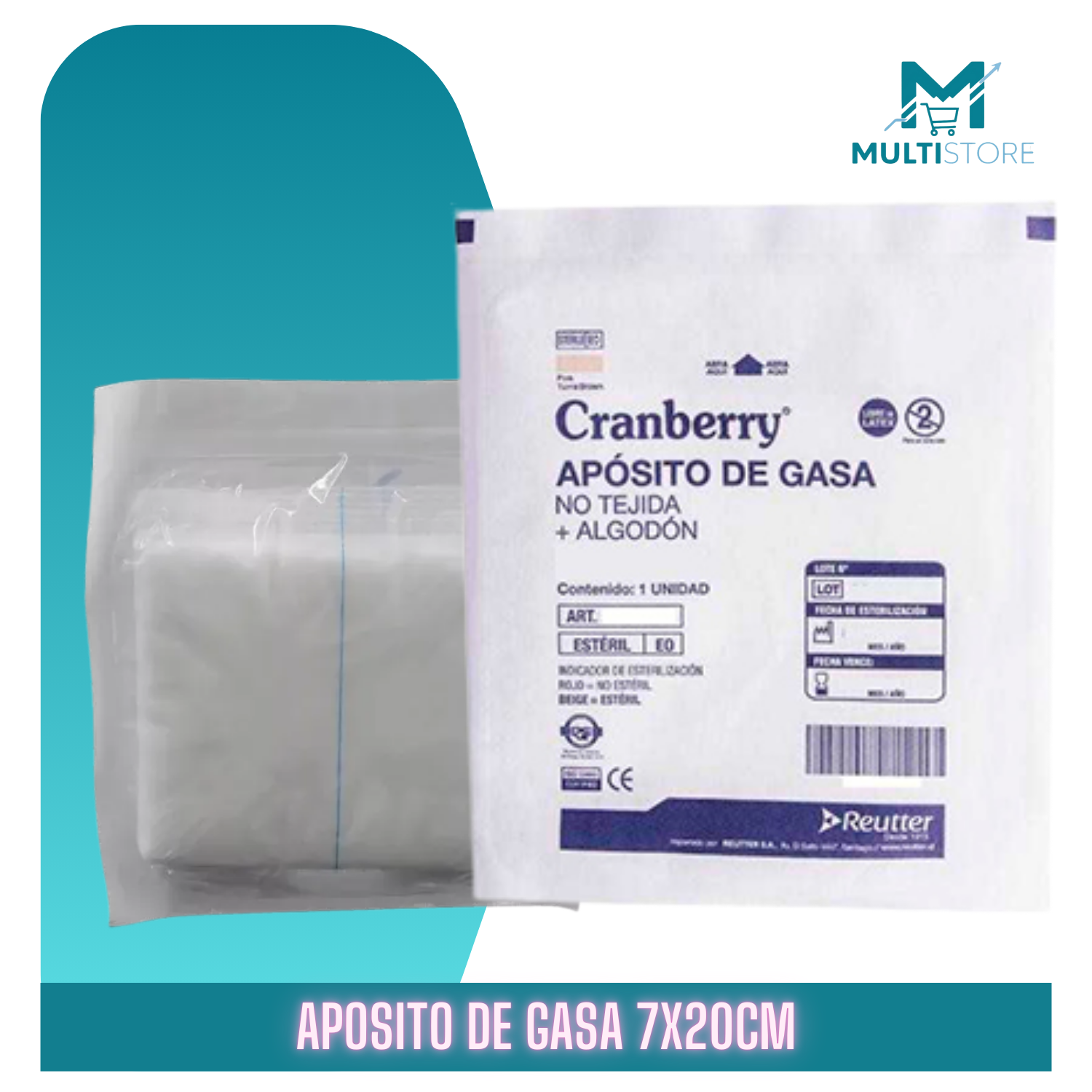 Aposito Gasa No Tejida + Algodón Esteril 7x10cm Bolsa X10 Unid Blanco-2