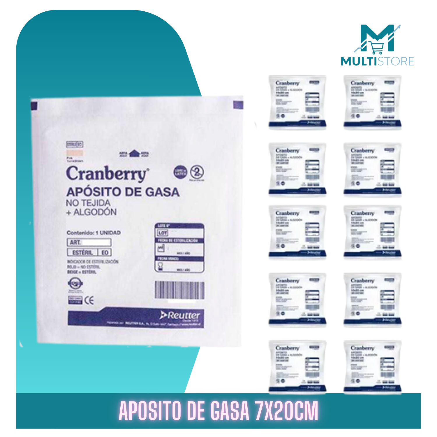 Aposito Gasa No Tejida + Algodón Esteril 7x10cm Bolsa X10 Unid Blanco-3