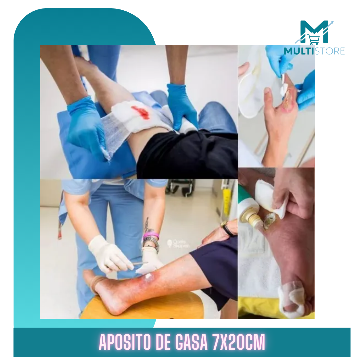 Aposito Gasa No Tejida + Algodón Esteril 7x10cm Bolsa X10 Unid Blanco-4