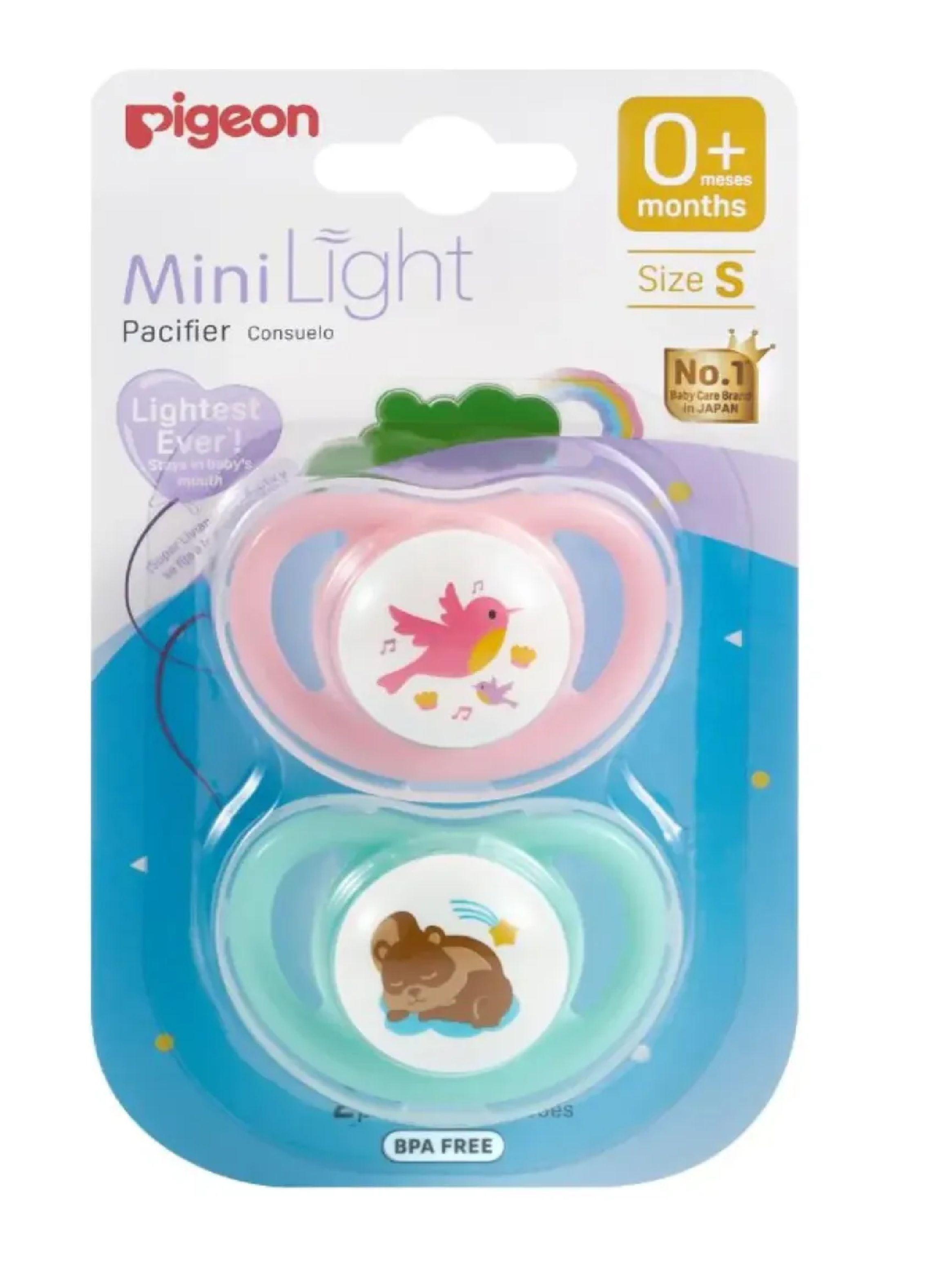 Chupete Mini Light 2 Pcs Odontologico Pigeon Libre Bpa Pink Verde-0