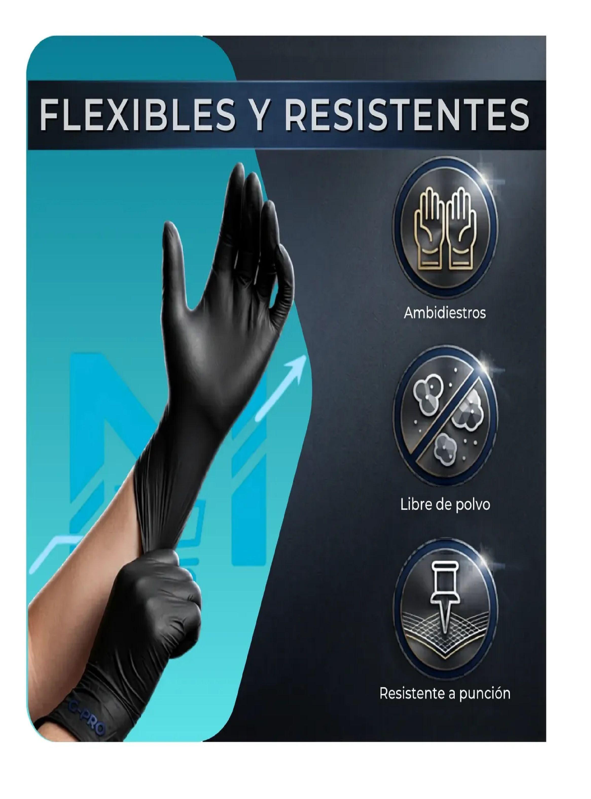 Guantes Nitrilo Negro Sin Polvo Talla Xl Cleancarrier 100u-4