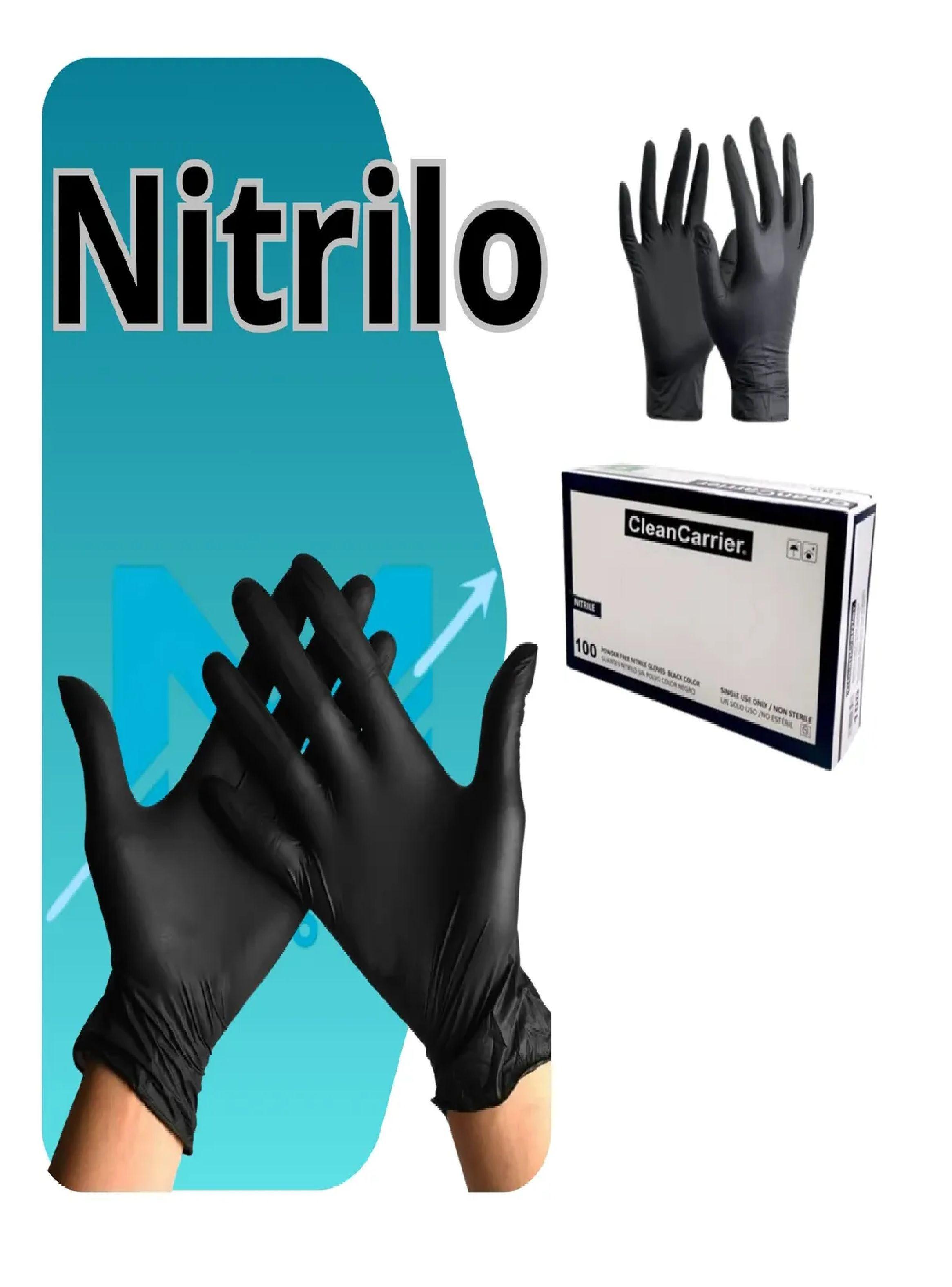 Guantes Nitrilo Negro Sin Polvo Talla Xl Cleancarrier 100u-5