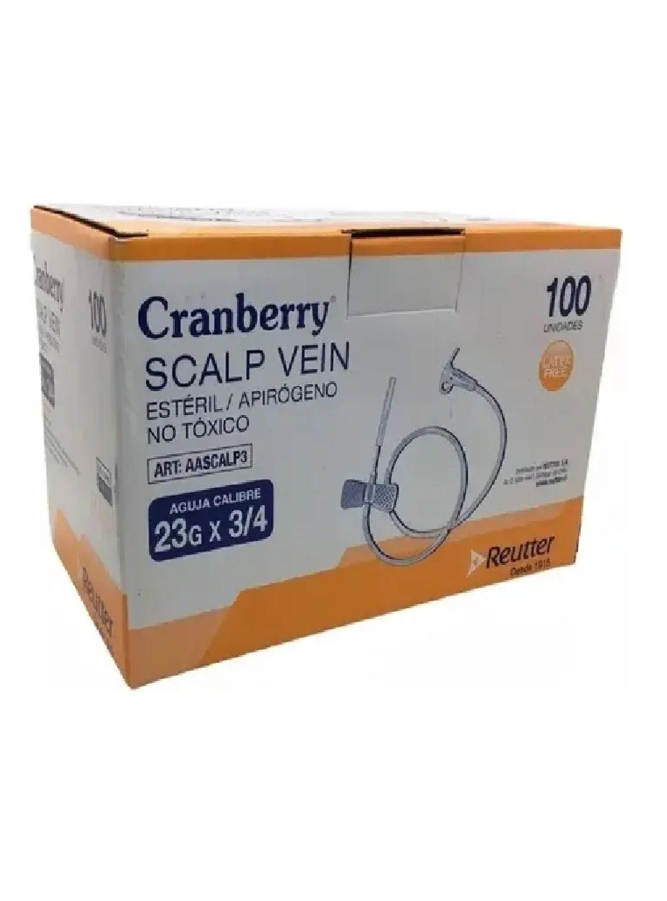 Mariposa Scalp Vein 23g X Tres Cuartos Cranberry Caja X100-1