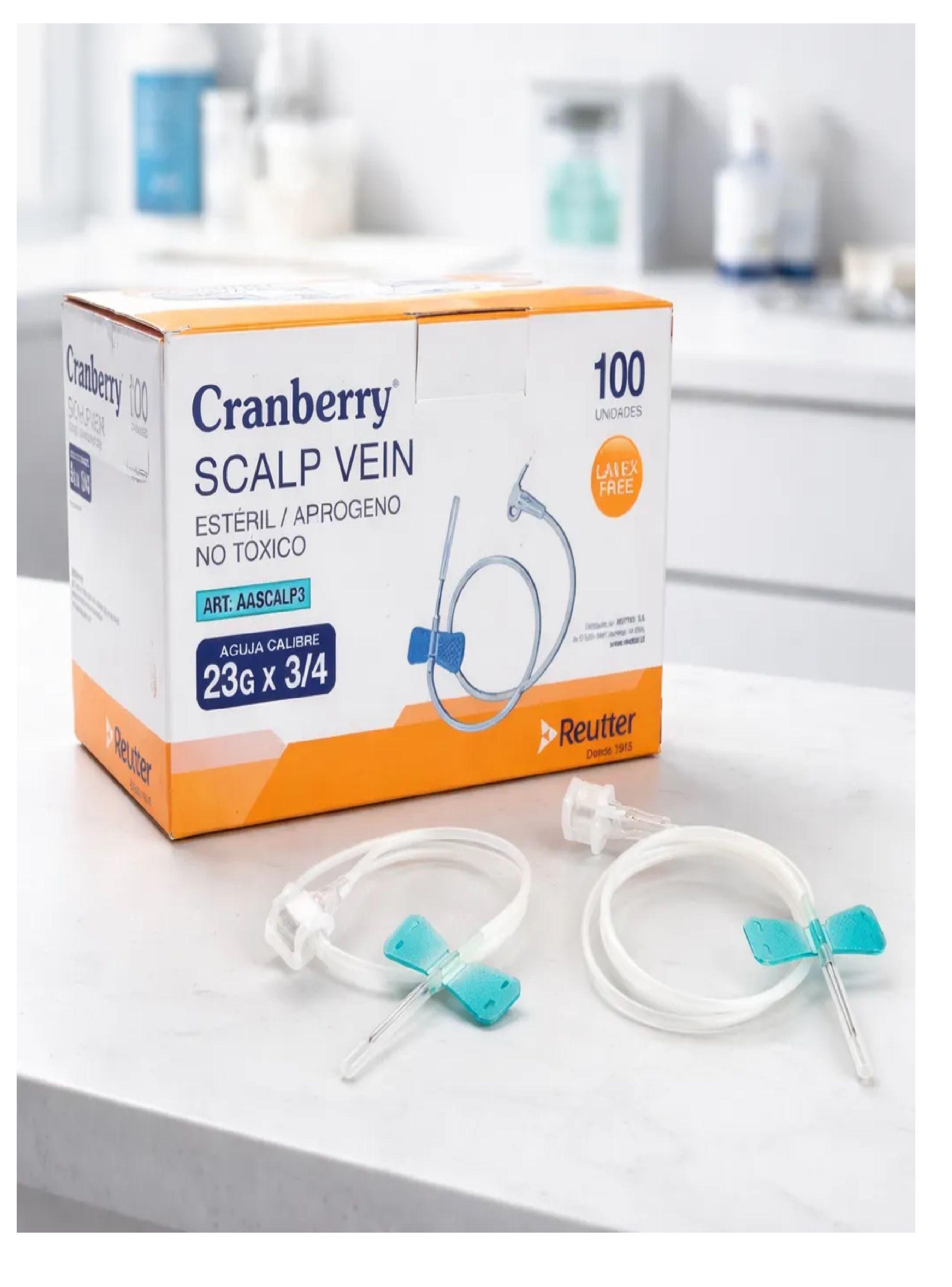 Mariposa Scalp Vein 23g X Tres Cuartos Cranberry Caja X100-3