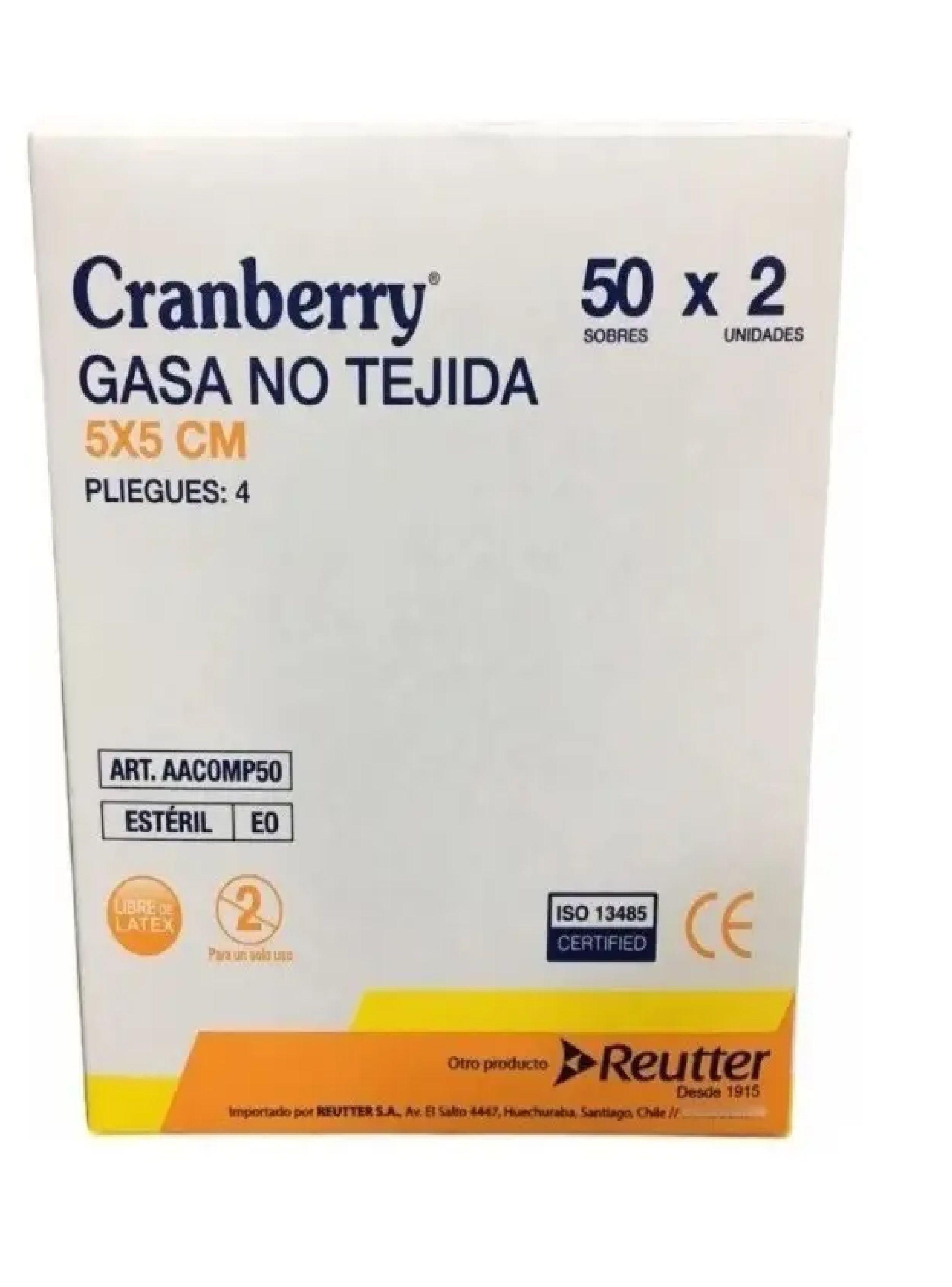 Gasa Esteril 5x5 Caja 50 Sobres X 2 Cranberry-2