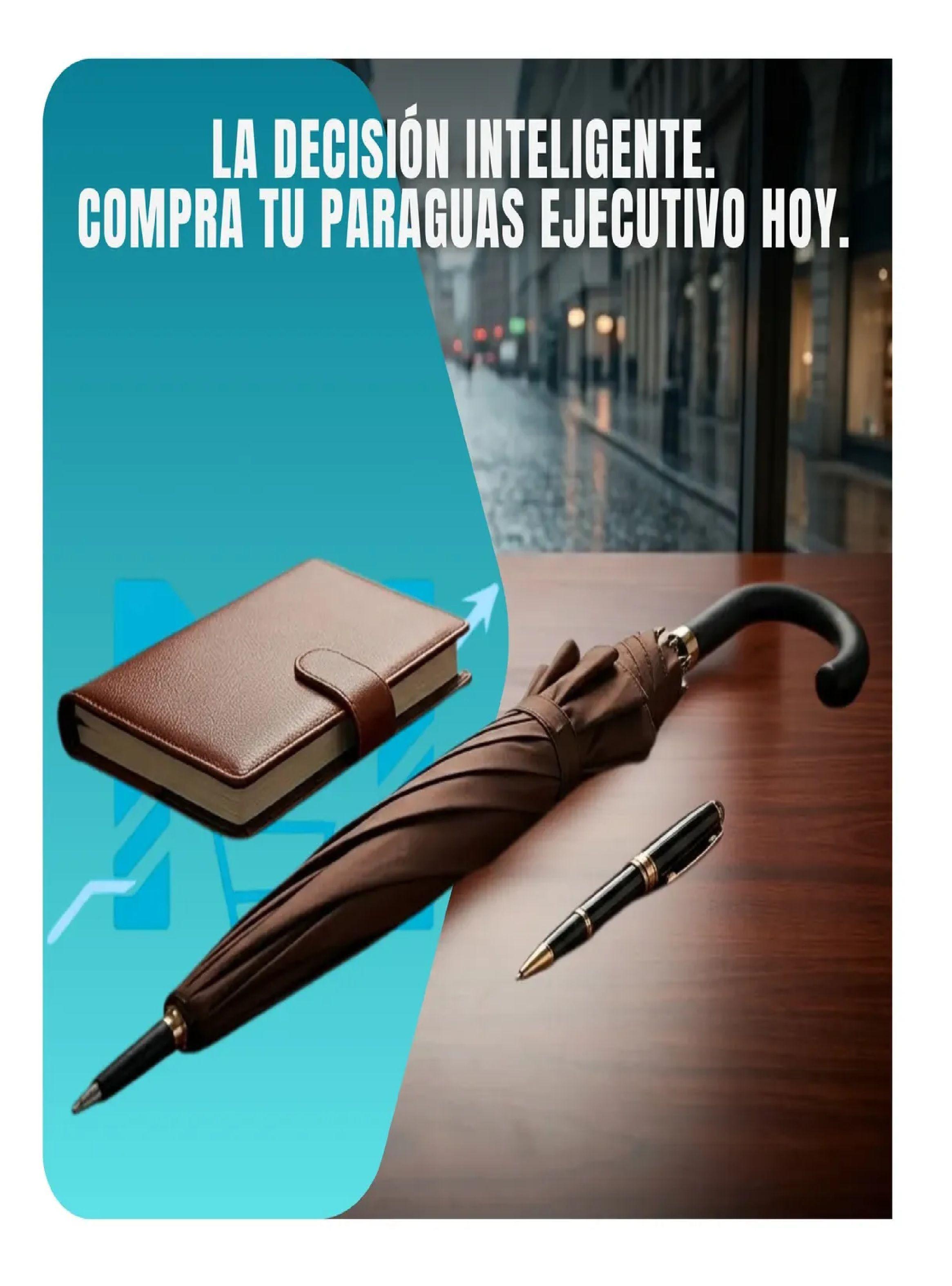 Paraguas Ejecutivo Automatico 100cm Proteccion Uv Reforzado Marron-1
