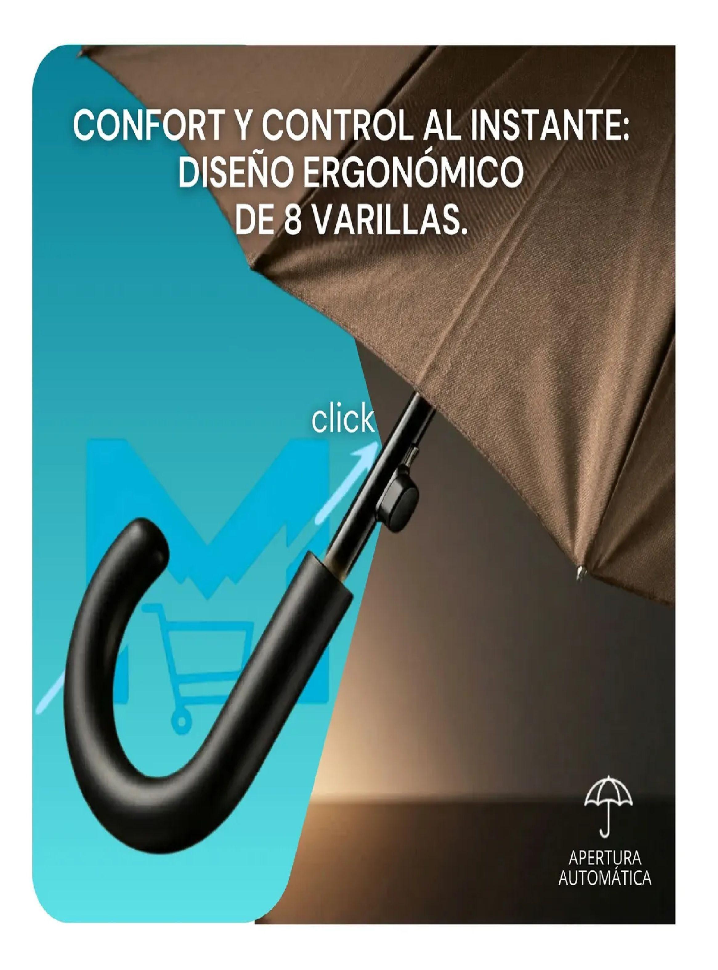 Paraguas Ejecutivo Automatico 100cm Proteccion Uv Reforzado Marron-2