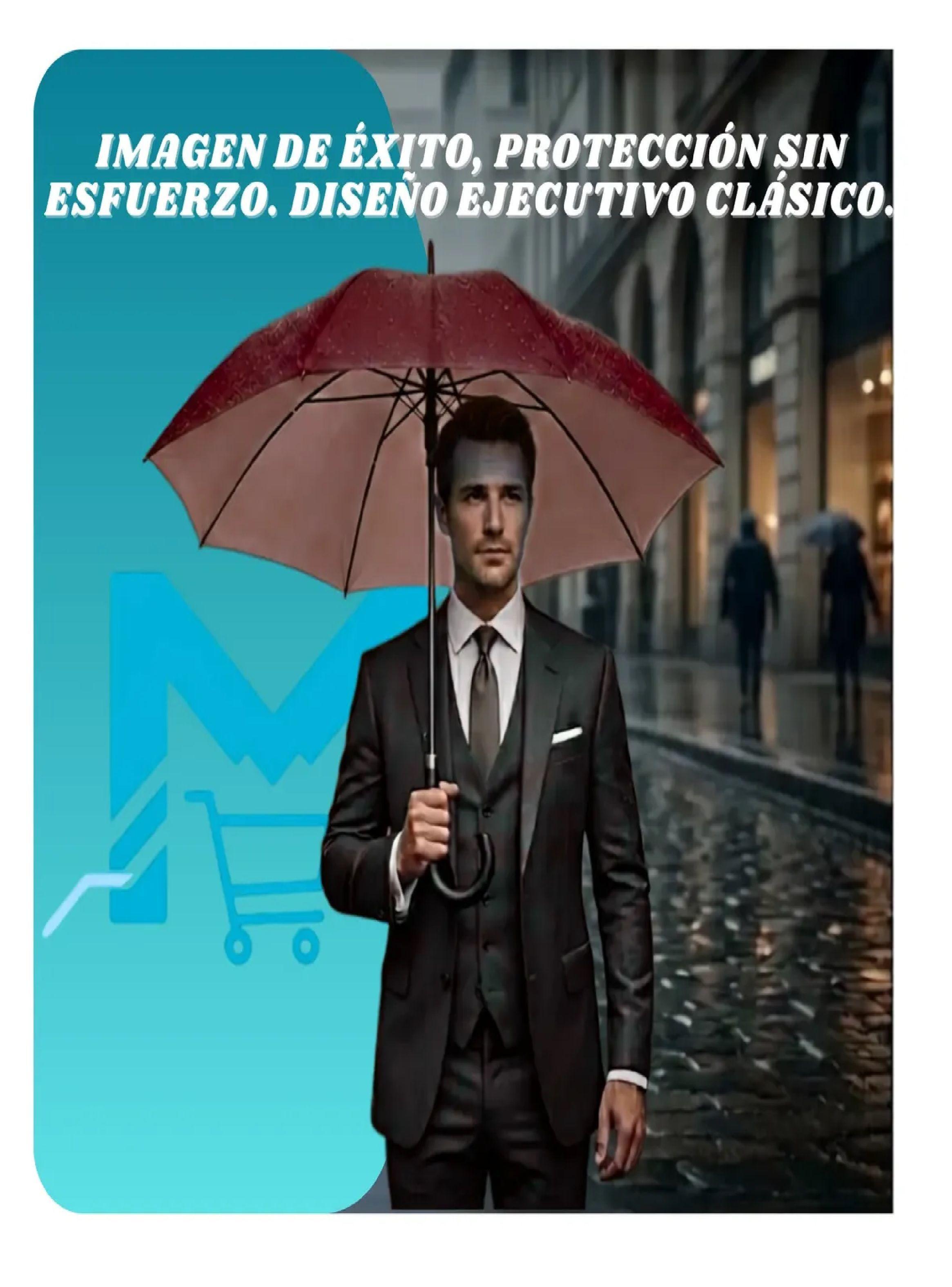 Paraguas Ejecutivo Automatico 100cm Proteccion Uv Reforzado Marron-5