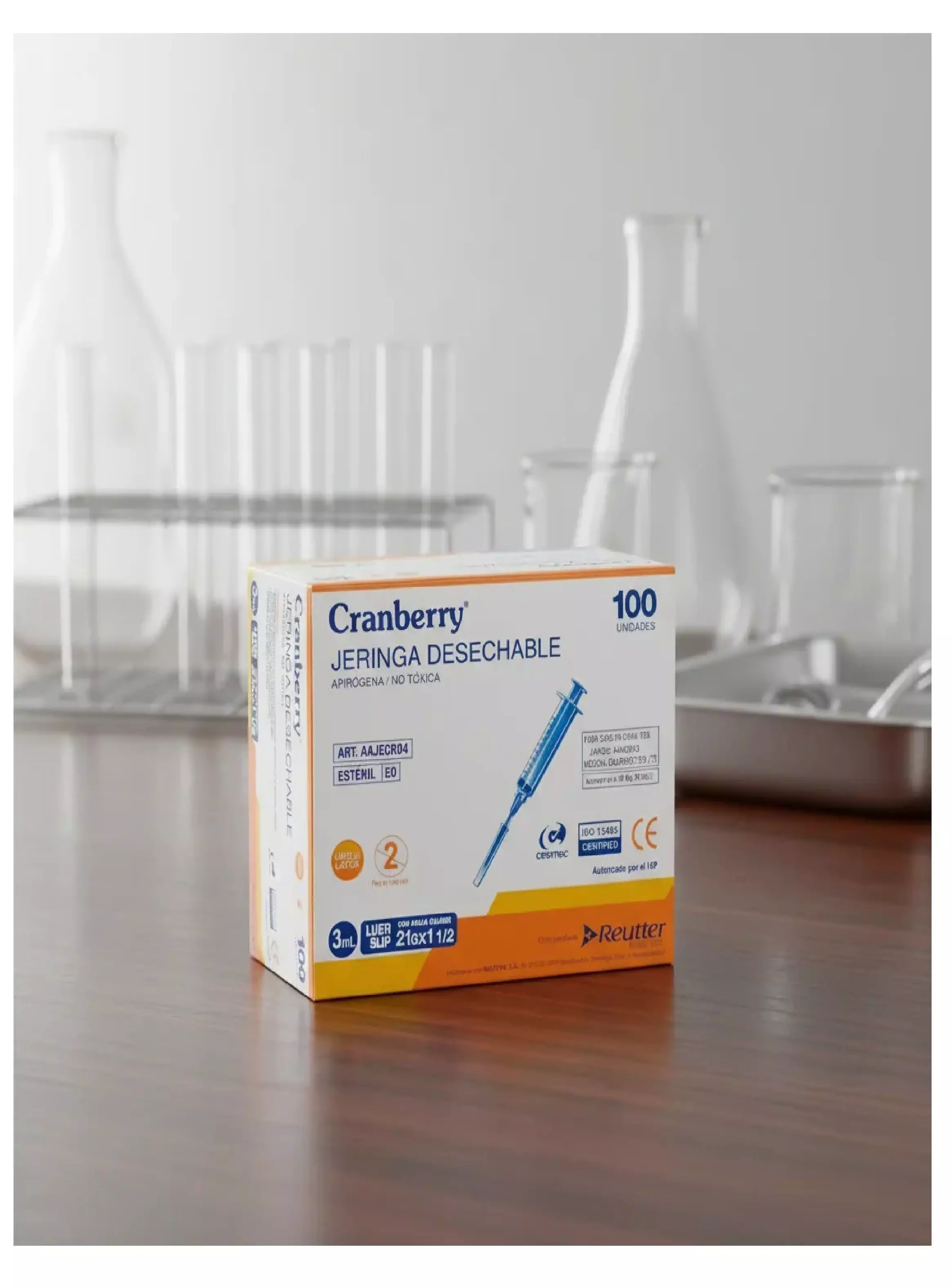 Jeringa Desechable Luer Slip 3cc 21g X 1 Media Cranberry X 100-3