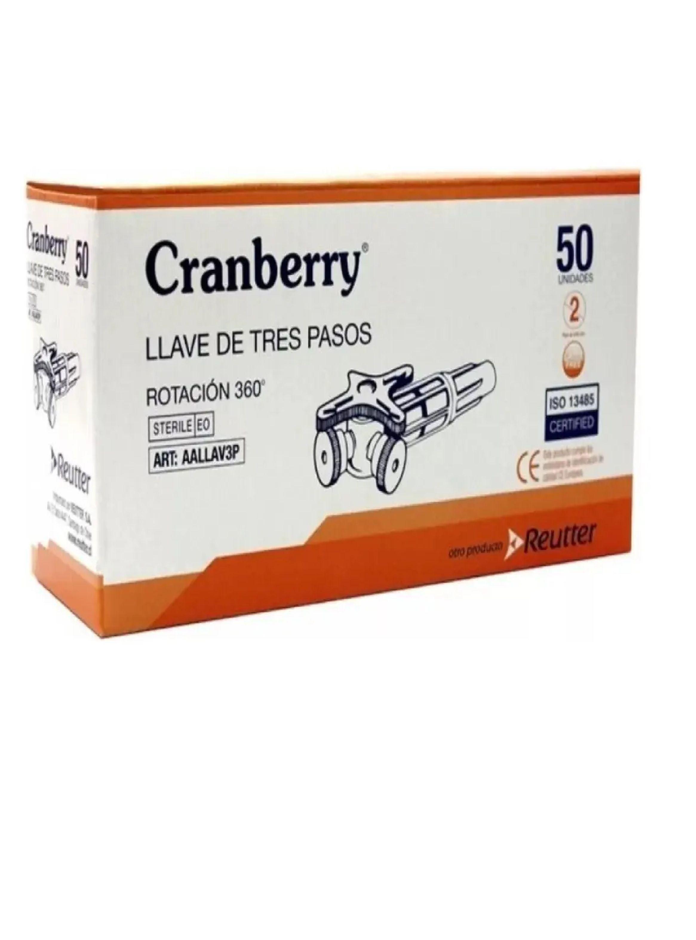 Llave 3 Pasos Rotaci n 360 Est ril Cranberry Caja X50 Unid-3
