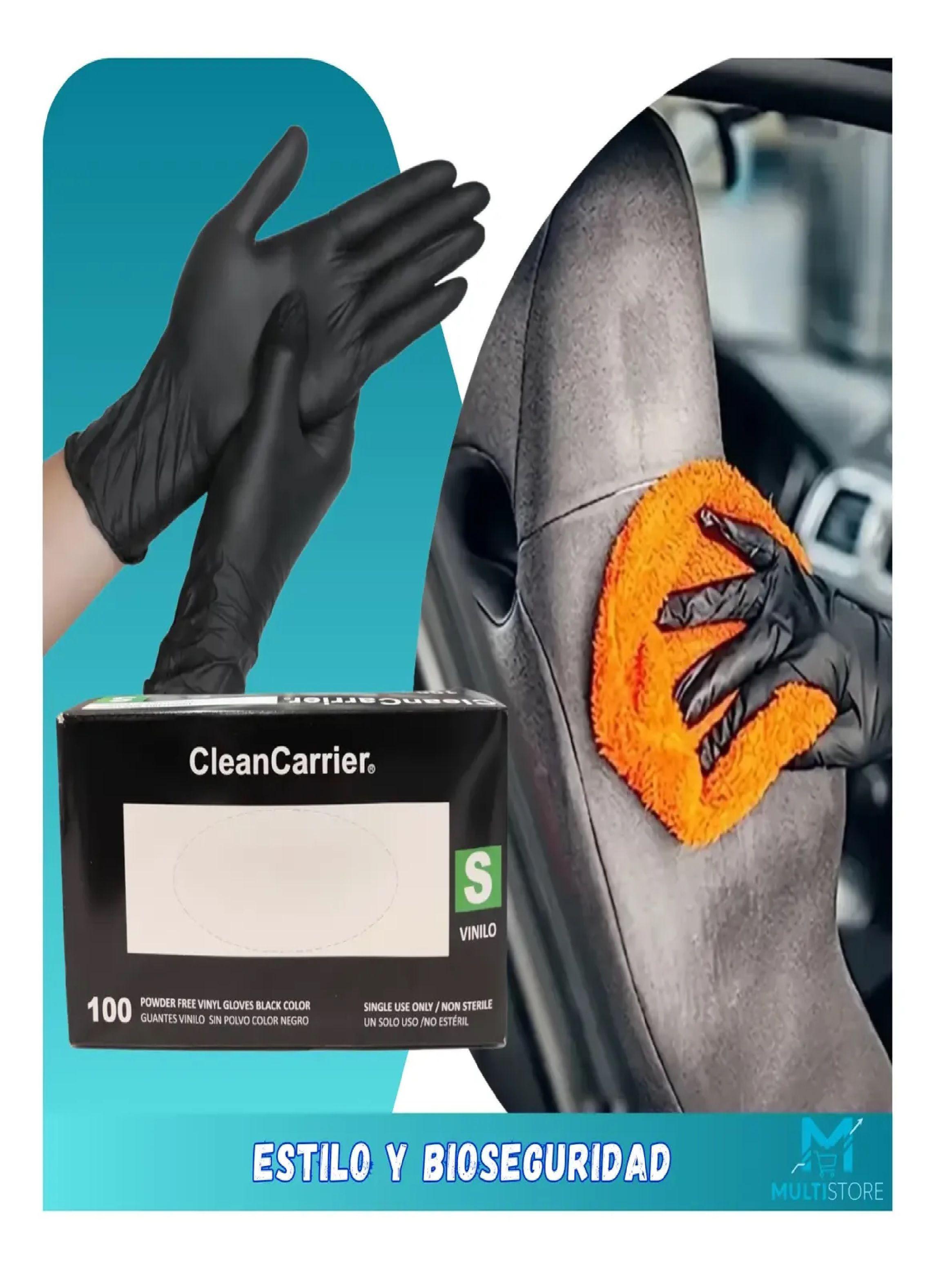Pack X 500 Guantes De Vinilo Negro Cleancarrier Bioseguridad Talla S-4