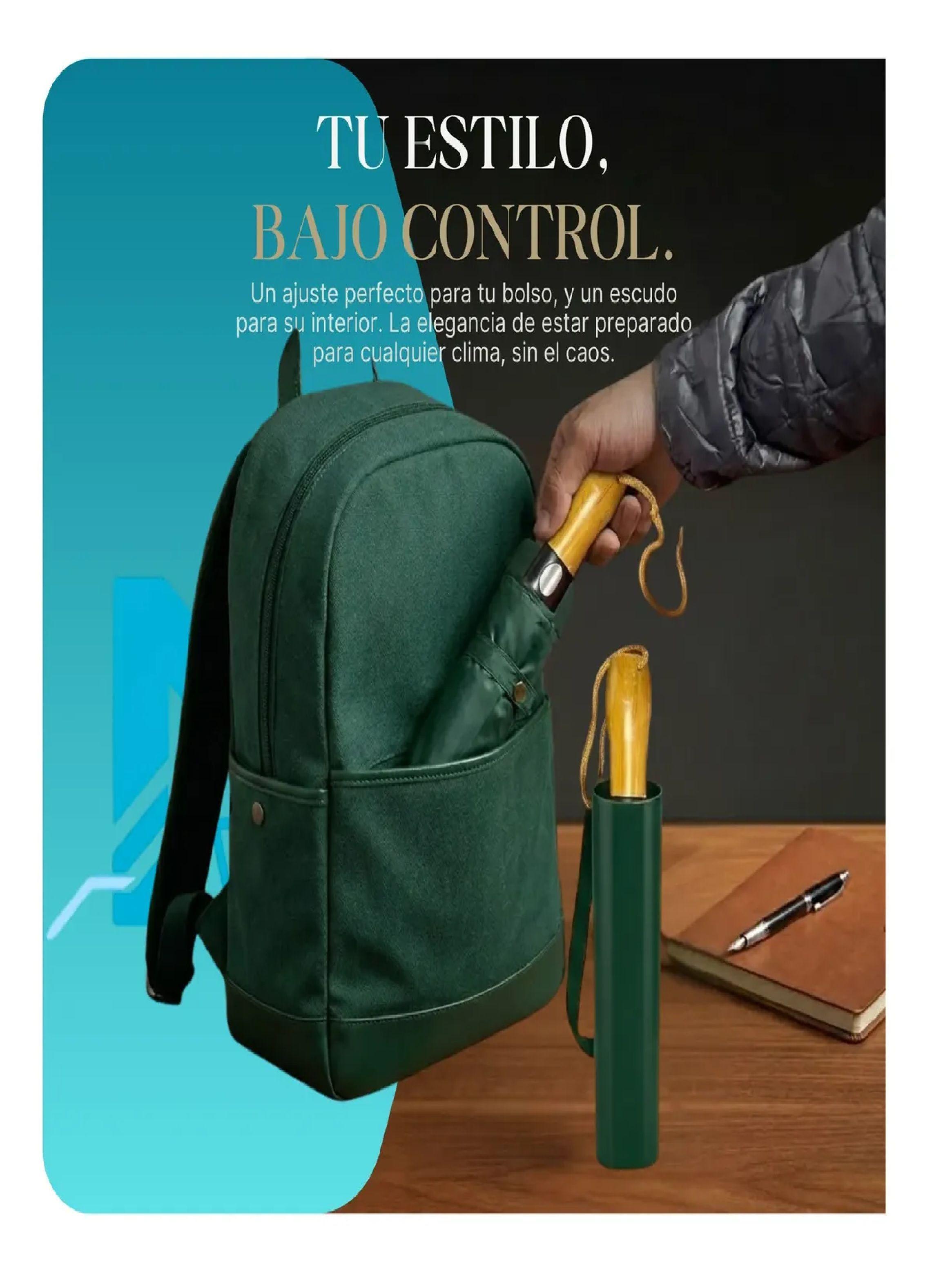 Paraguas Plegable Autom tico 120cm Reforzado Funda Premium Verde-4