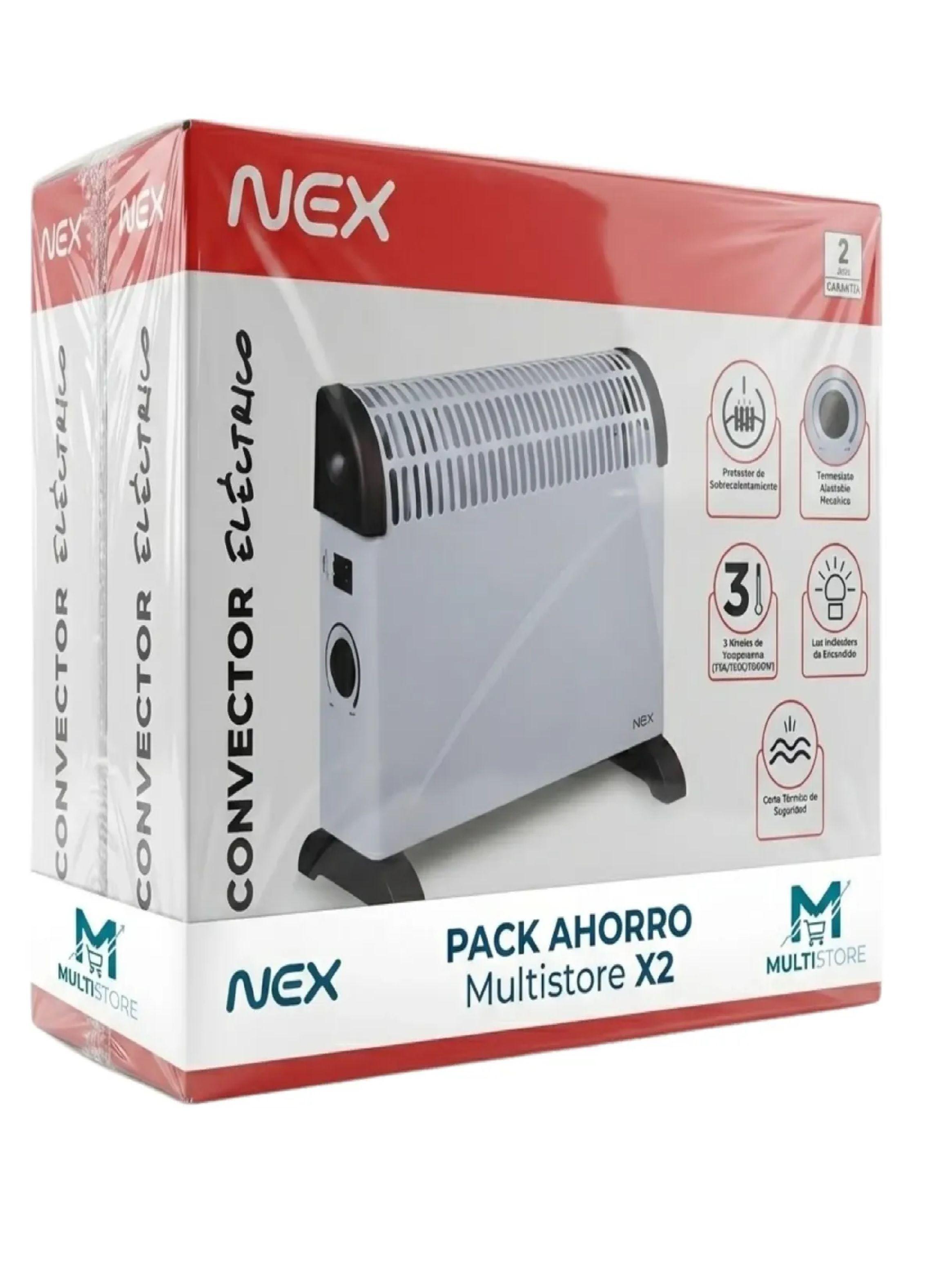 Pack 2 Convector El ctrico Nex Ec2000 1800w Calor Eficiente-0