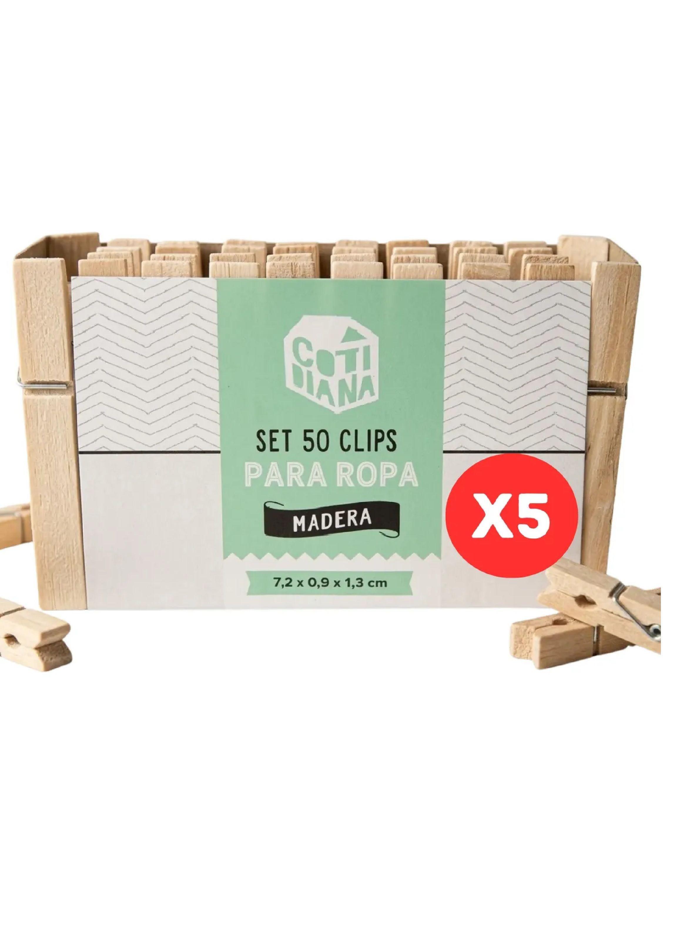 Pack X5 50 Pinzas De Madera Perros Para Colgar Ropa 250unid-0