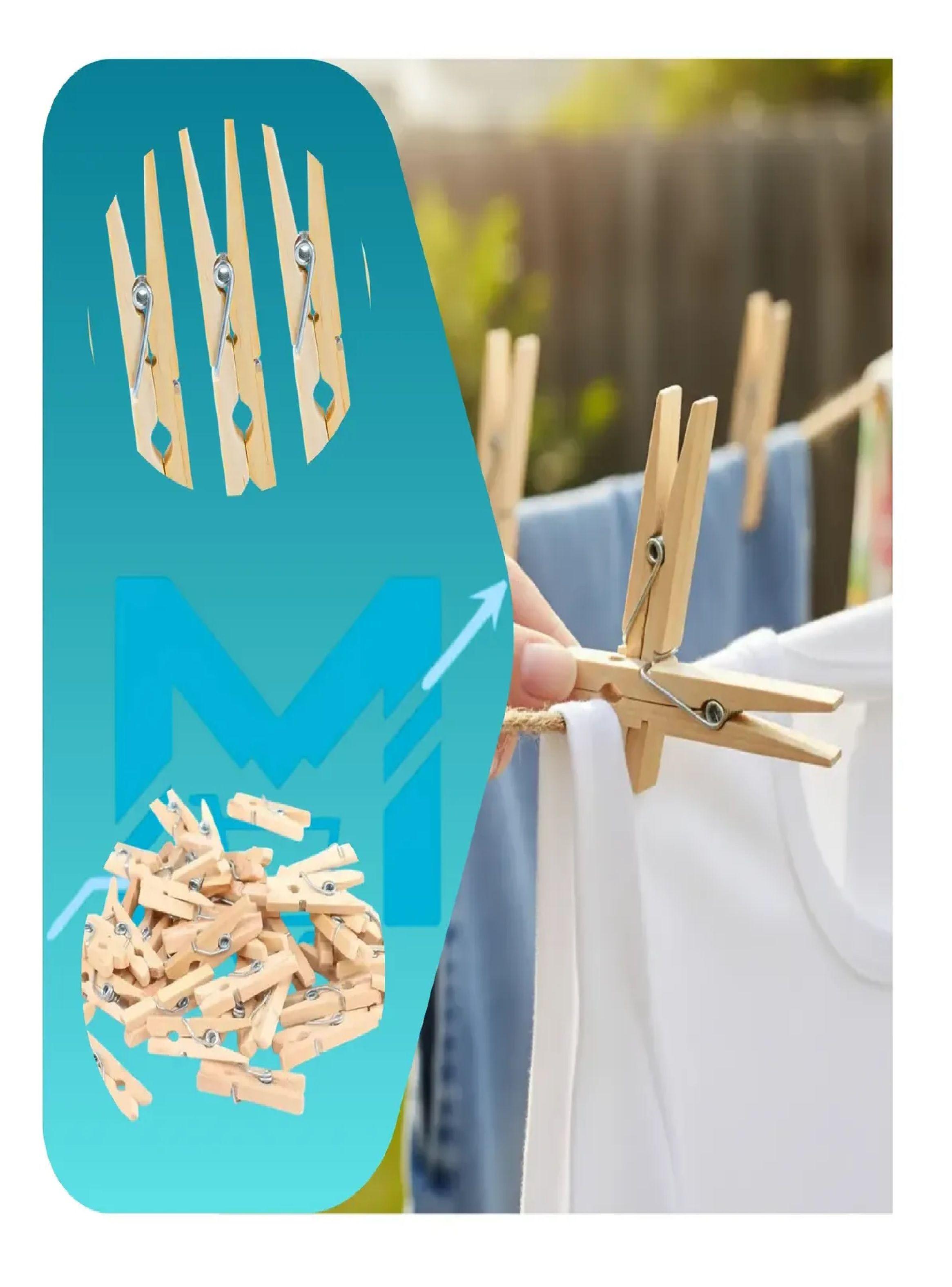 Pack X5 50 Pinzas De Madera Perros Para Colgar Ropa 250unid-2
