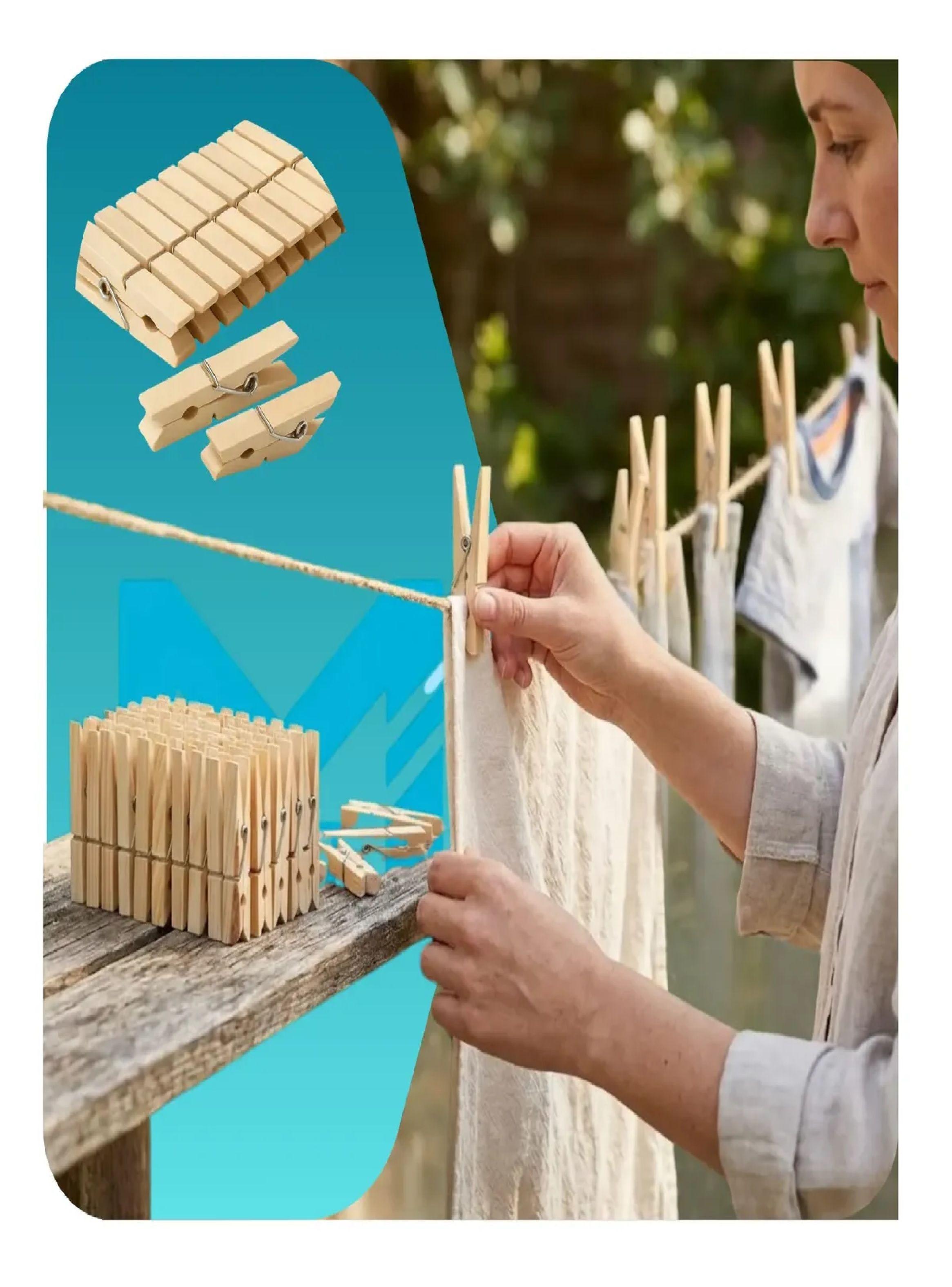Pack X5 50 Pinzas De Madera Perros Para Colgar Ropa 250unid-6