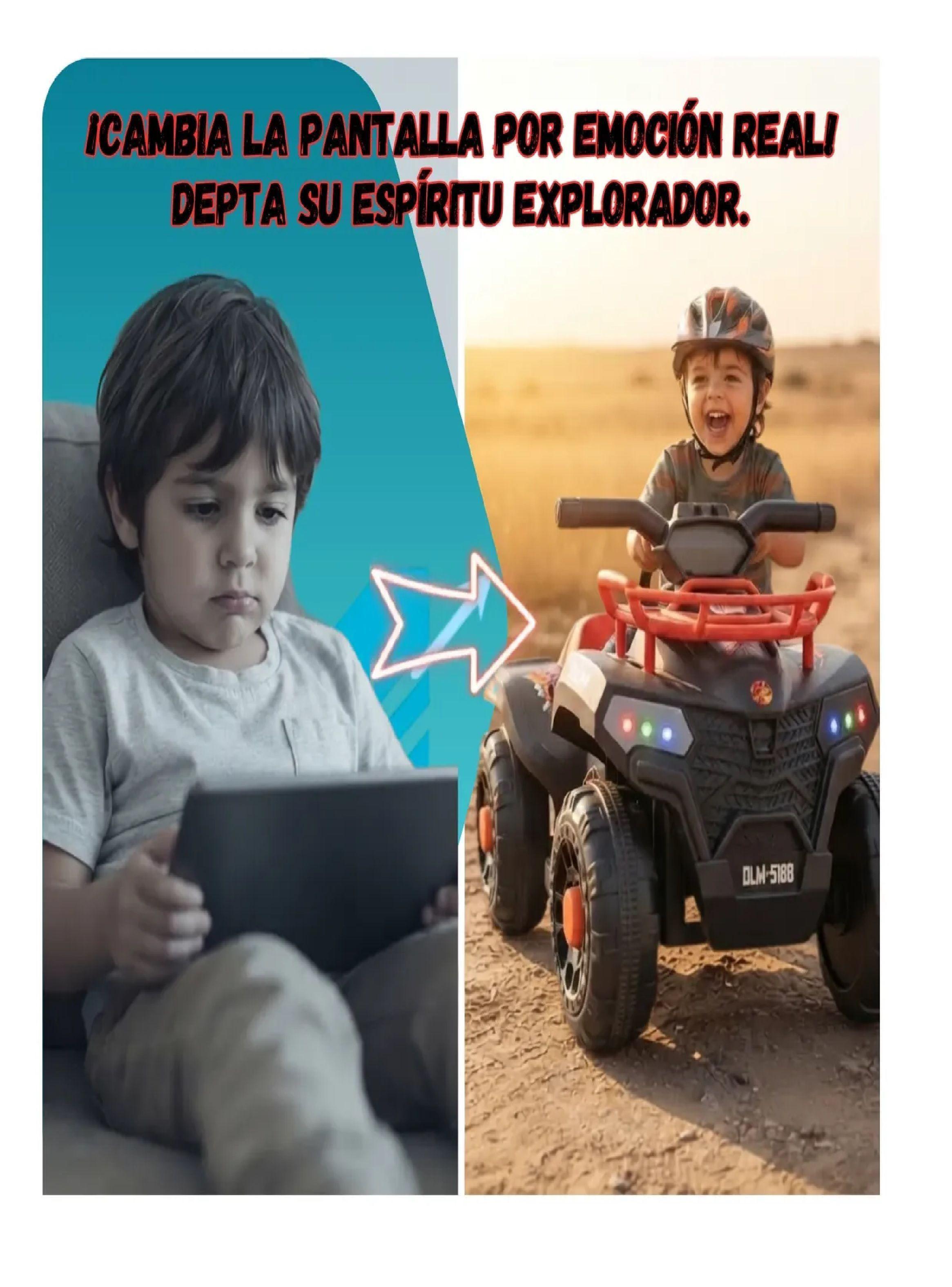 Cuatrimoto Electrica Bateria 12v Para Niños Todoterreno Rojo-2