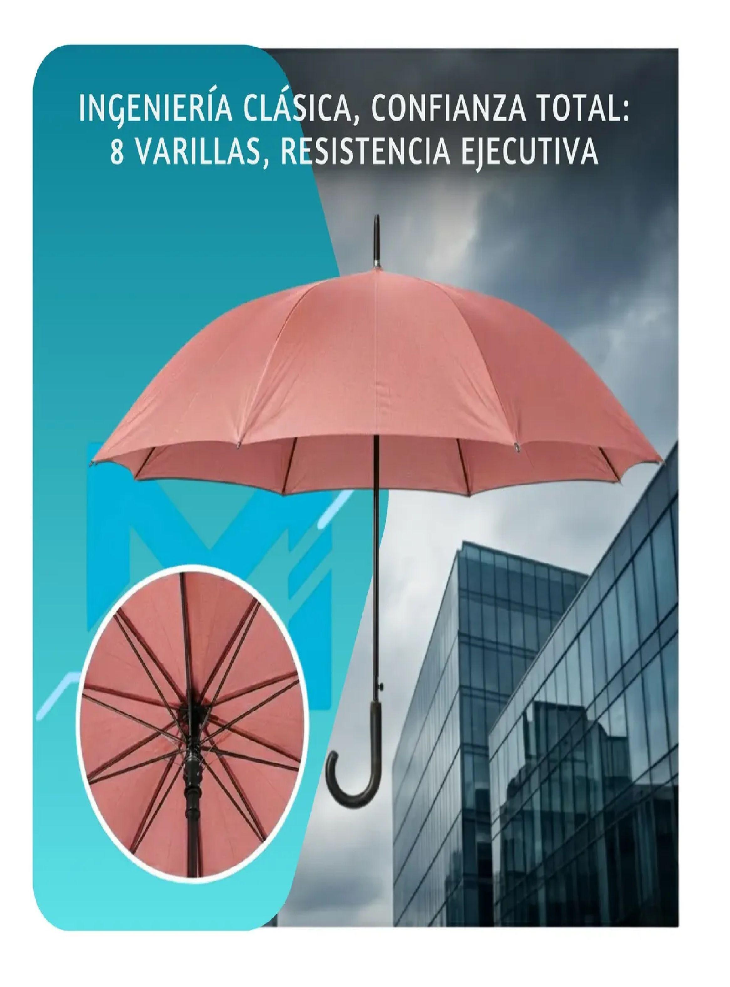 Paraguas Ejecutivo Automatico 100cm Proteccion Uv Reforzado Bordo-2