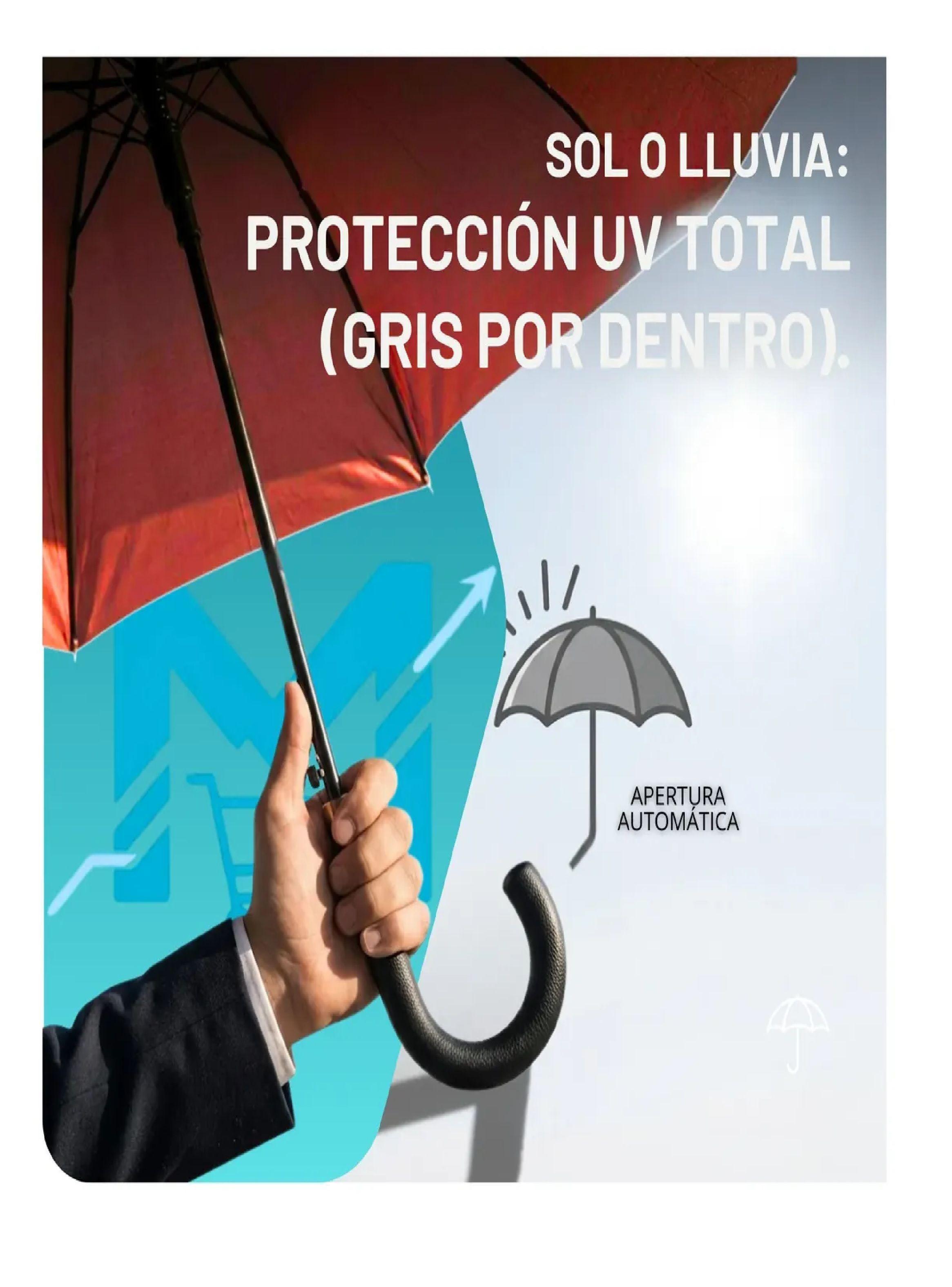 Paraguas Ejecutivo Automatico 100cm Proteccion Uv Reforzado Bordo-4