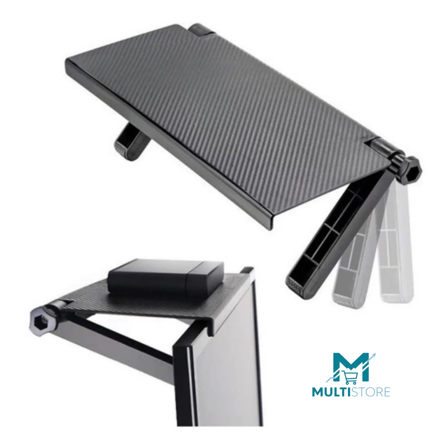 Repisa Estante Soporte Sobre Pantalla Tv Ajustable Plegable Negro-5