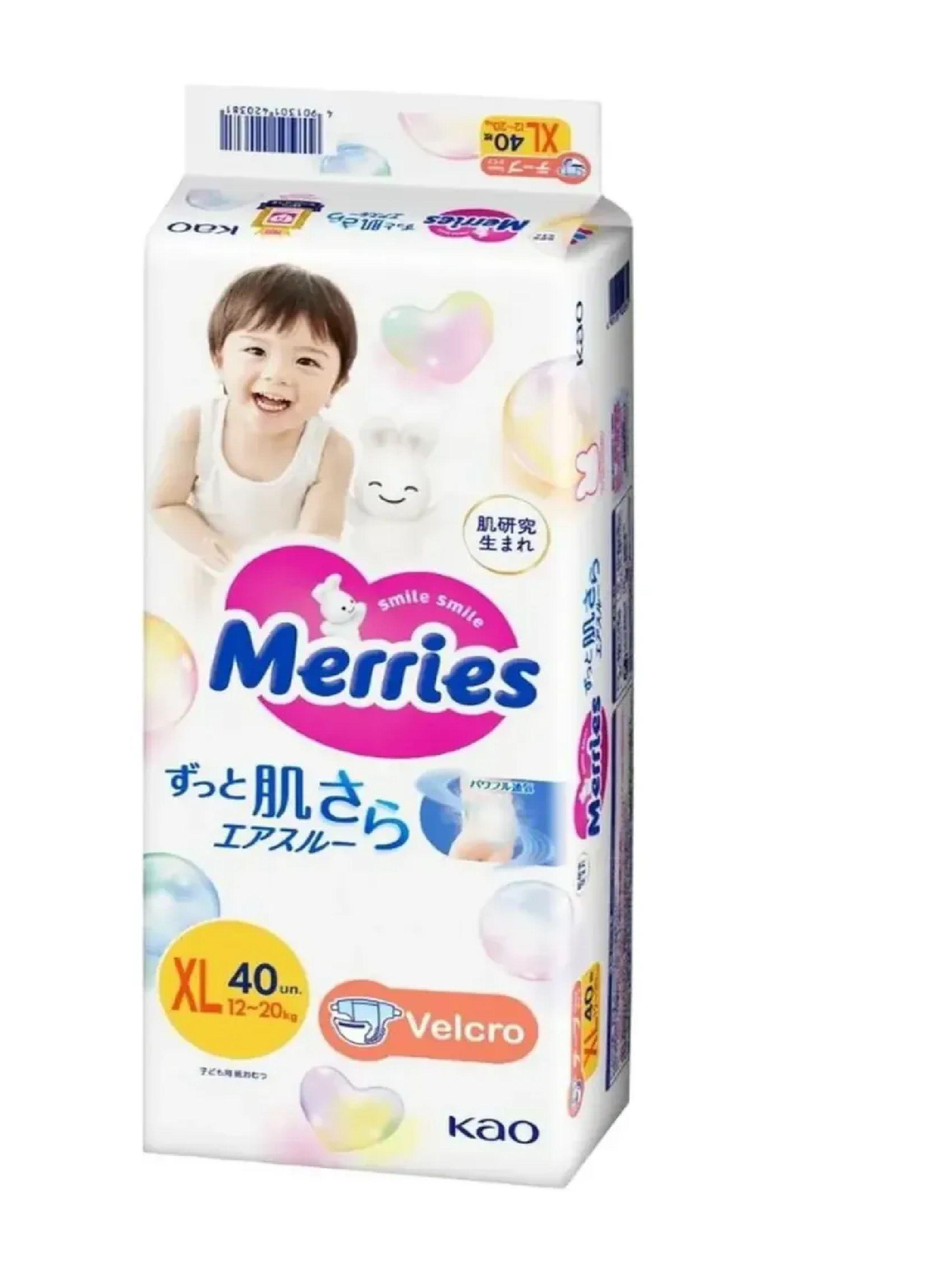 Pa ales Merries Talla Xl 40 Unidades Premium Japon s Broche-0