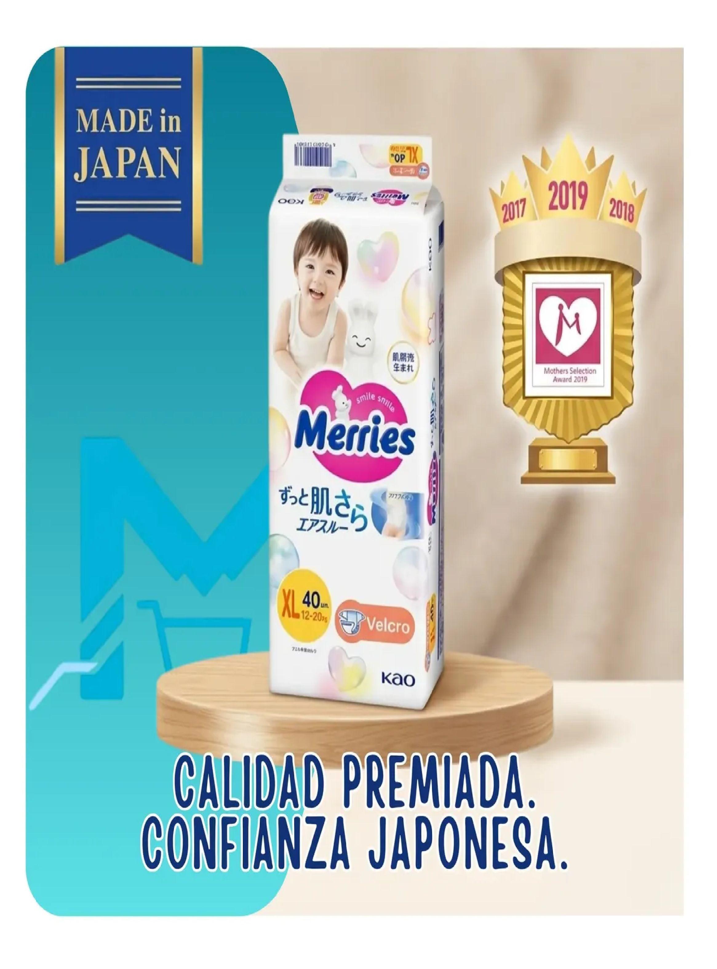 Pa ales Merries Talla Xl 40 Unidades Premium Japon s Broche-1