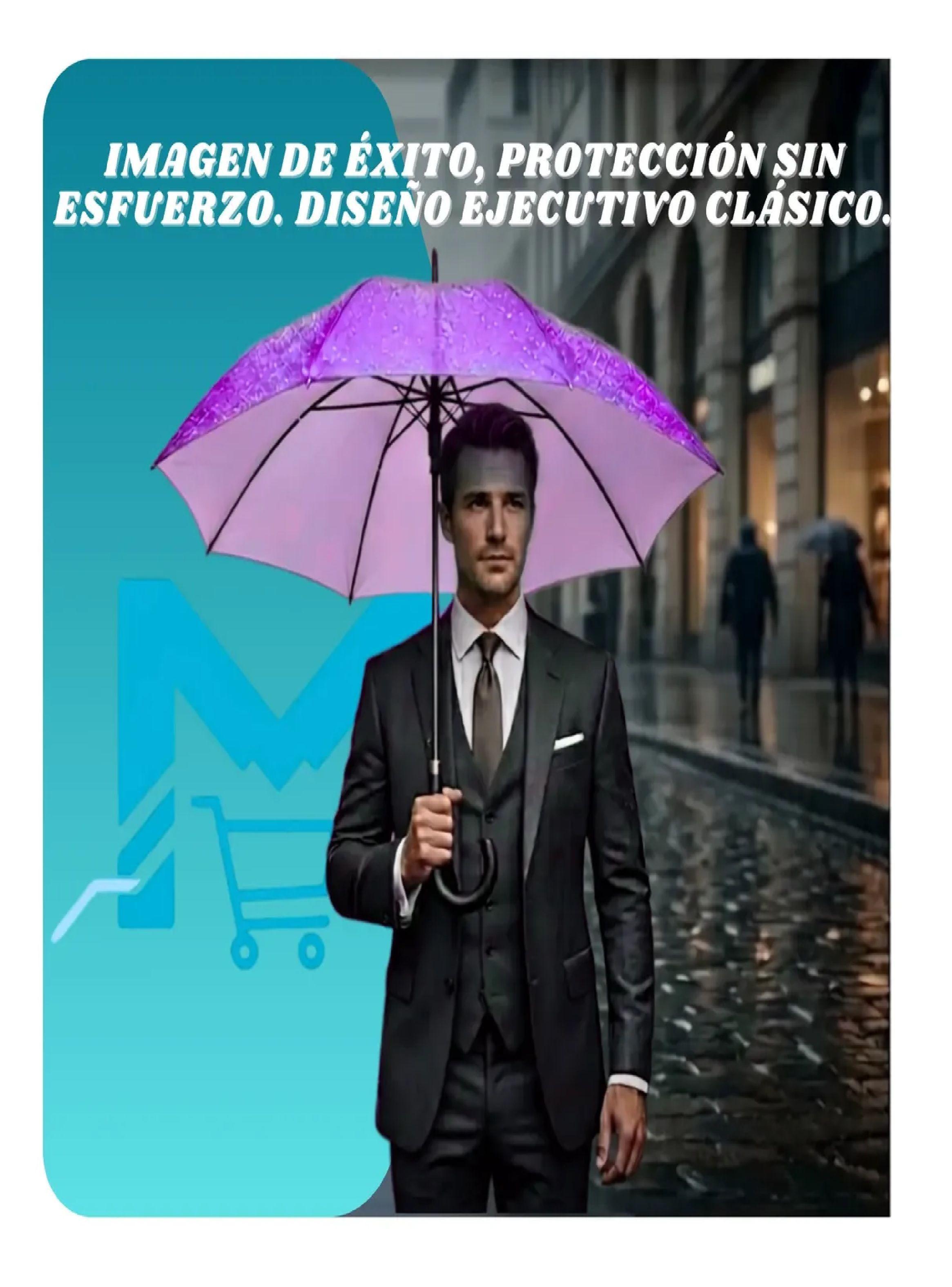 Paraguas Ejecutivo Automatico 100cm Proteccion Uv Reforzado Lila-4