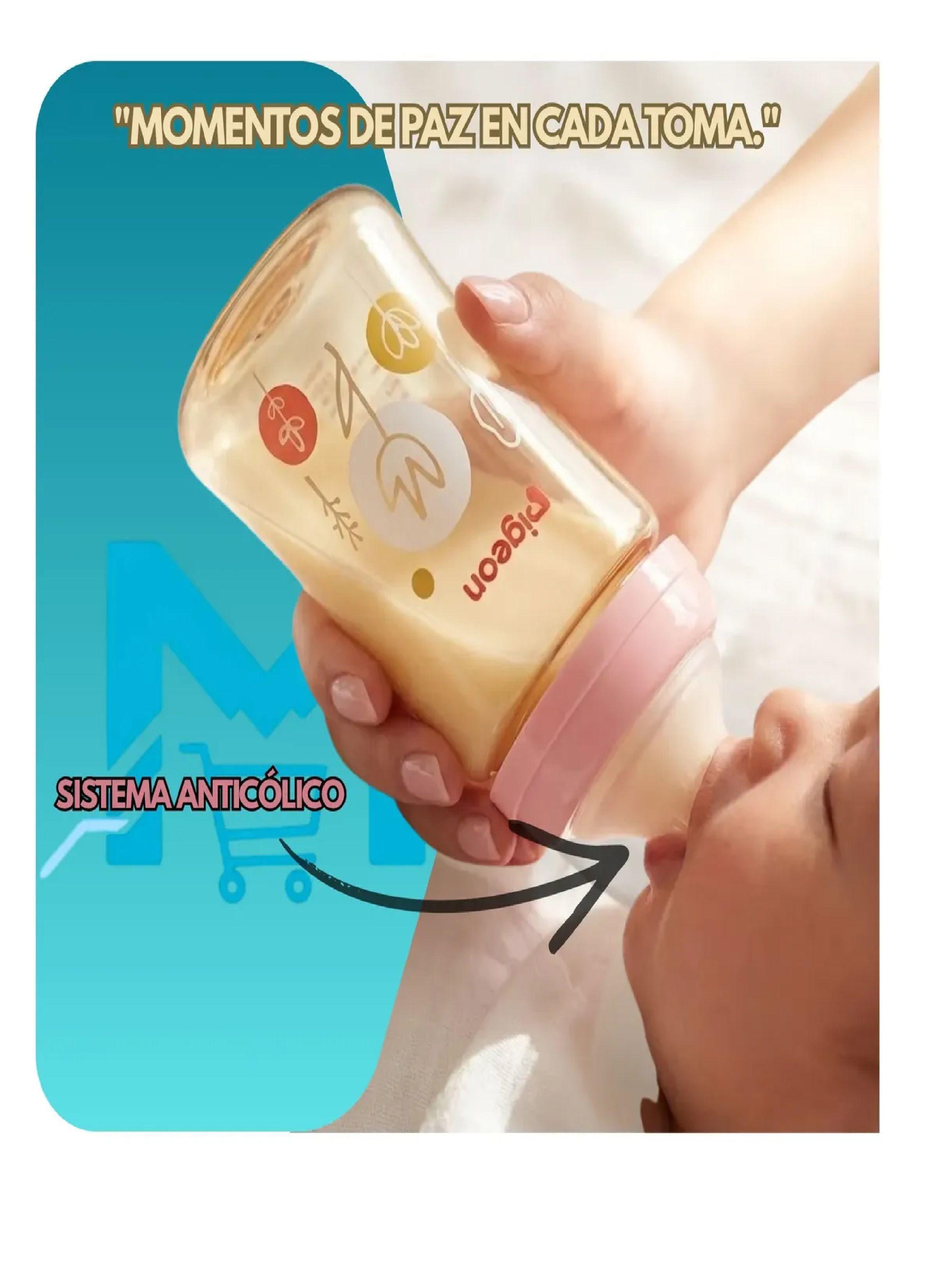 Biber n mamadera Softouch Pigeon Ppsu 240ml Dise o Anticolico Rosa Claro-5