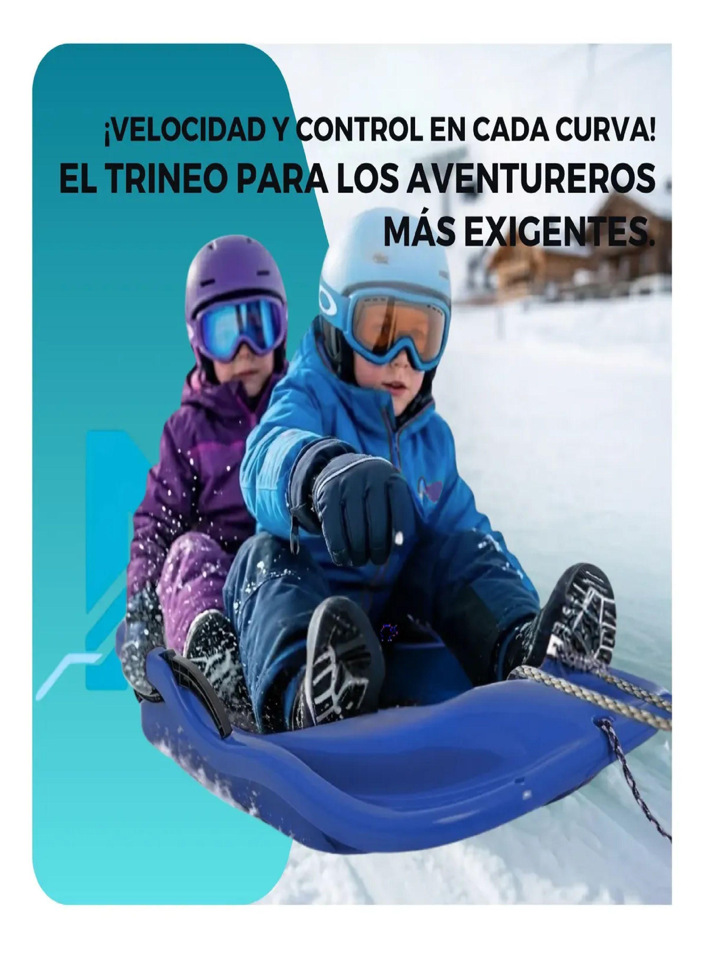 Trineo Para Nieve Reforzado Con Frenos Adultos Y Ni os Azul-2