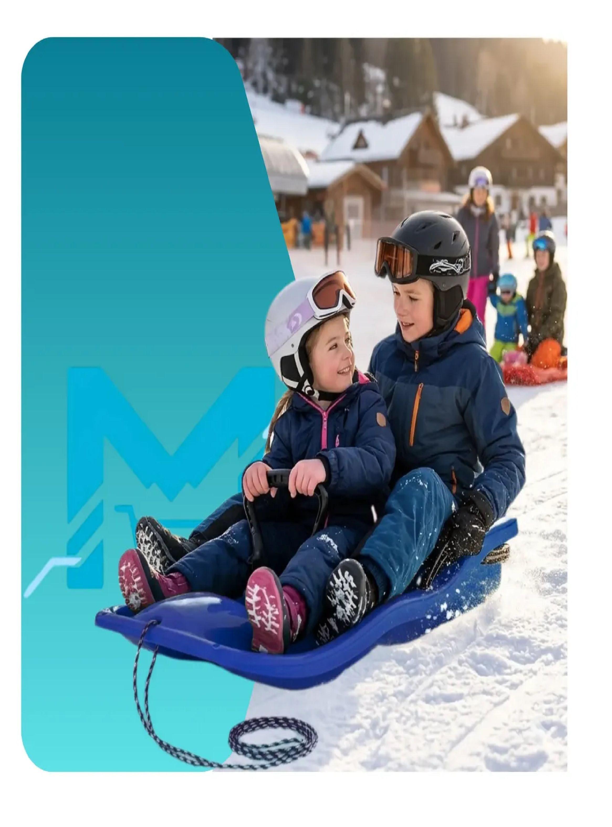 Trineo Para Nieve Reforzado Con Frenos Adultos Y Ni os Azul-3