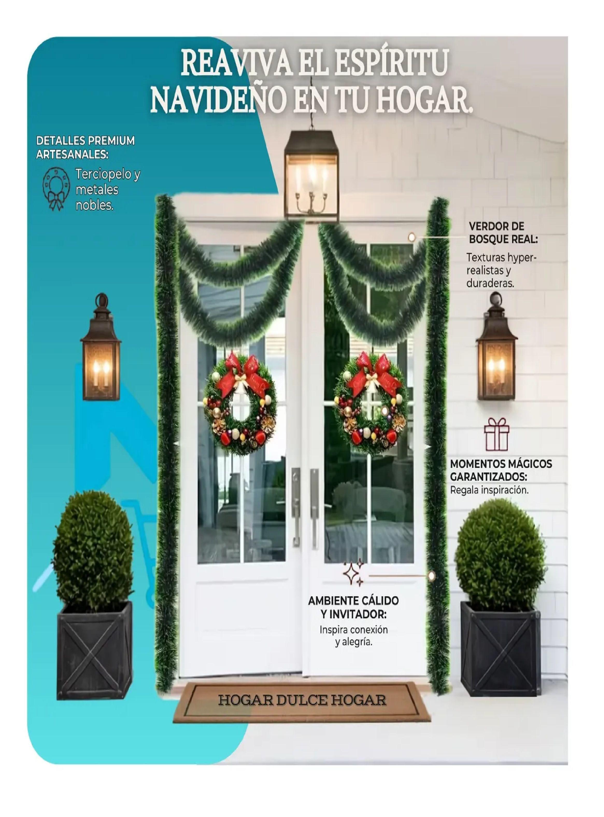 Guirnalda Espumillon Navide o Verde 5 Mts Decoracion Pack X6-2