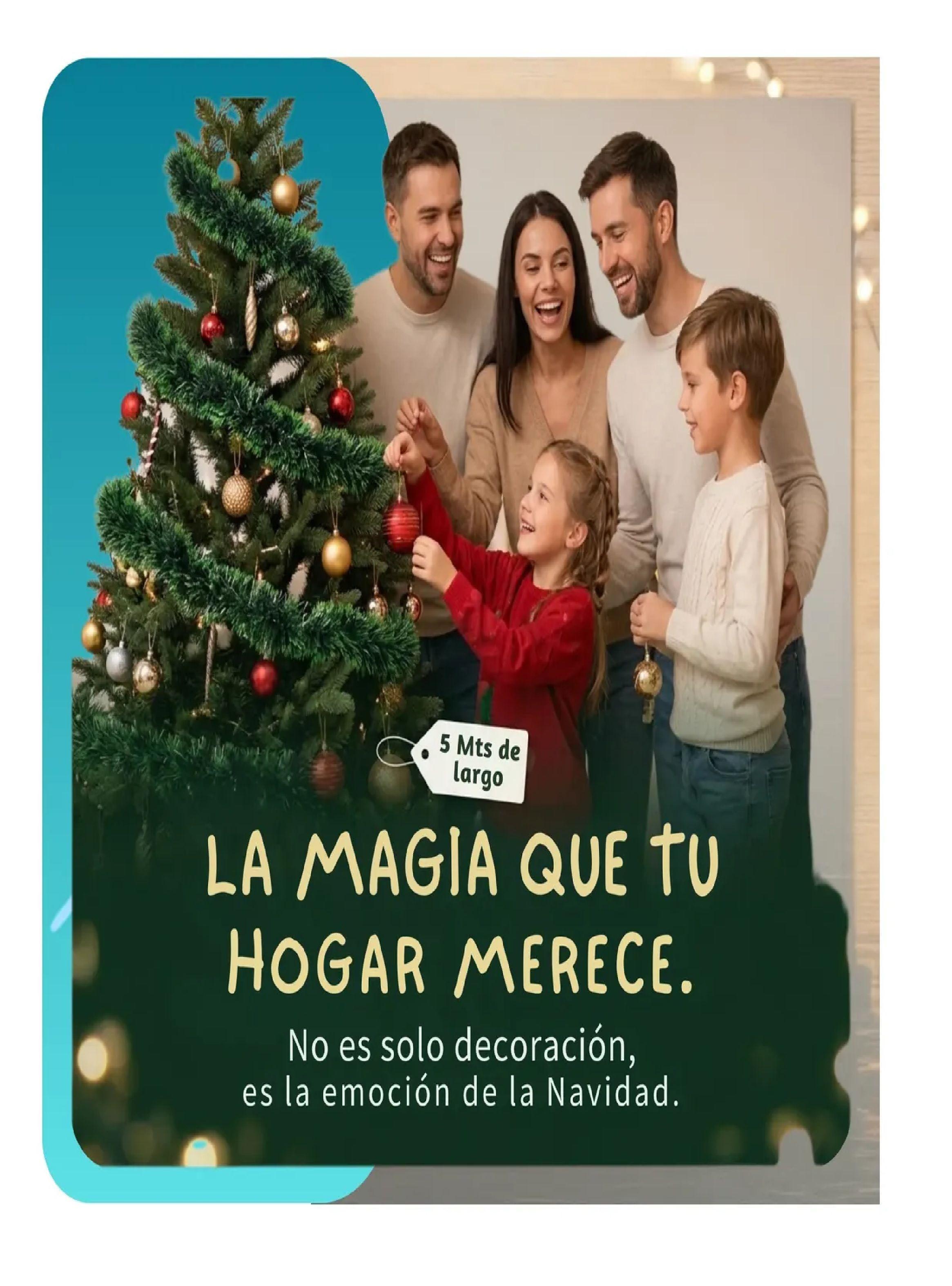 Guirnalda Espumillon Navide o Verde 5 Mts Decoracion Pack X6-5