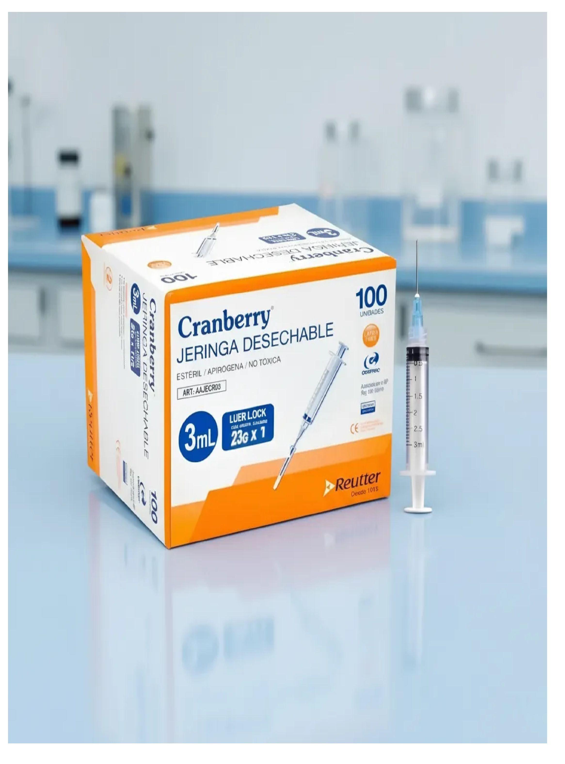 Jeringa Desechable 3cc 23g X 1 Luer Lock Caja 100 Unid-3