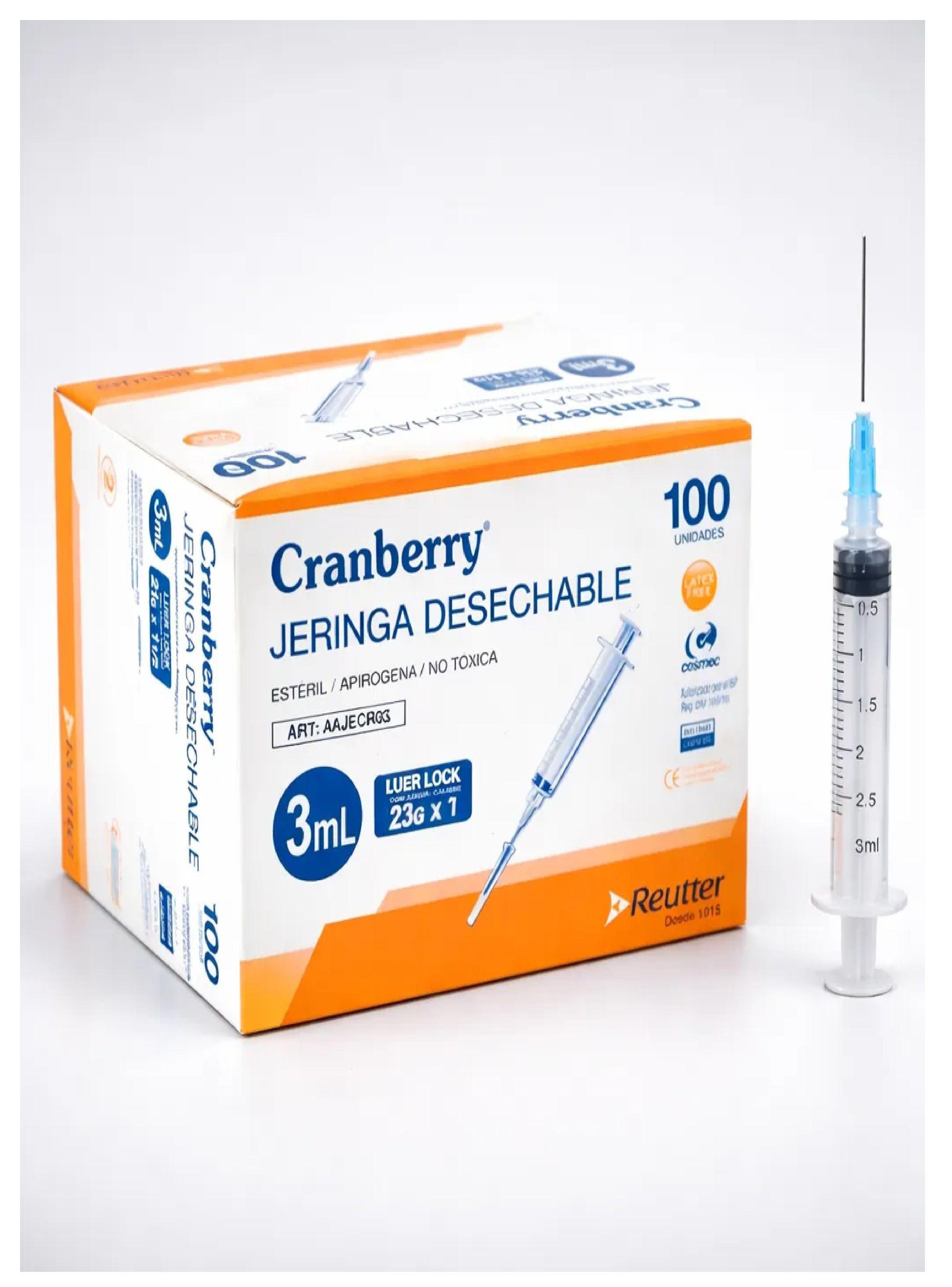 Jeringa Desechable 3cc 23g X 1 Luer Lock Caja 100 Unid-6