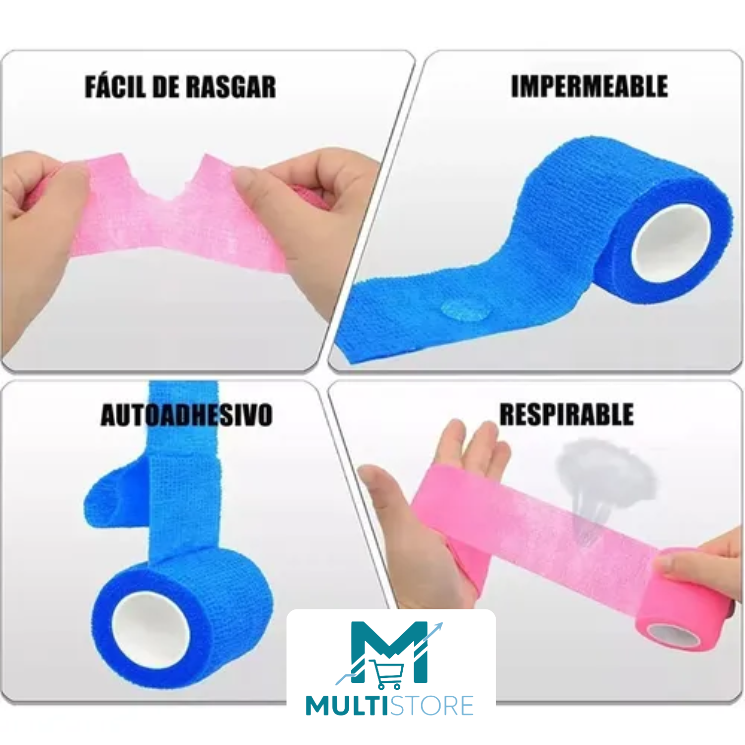 Pack X12 Venda Coban Cinta Para Vendaje Deportes 7,5cm X4,5m.-3