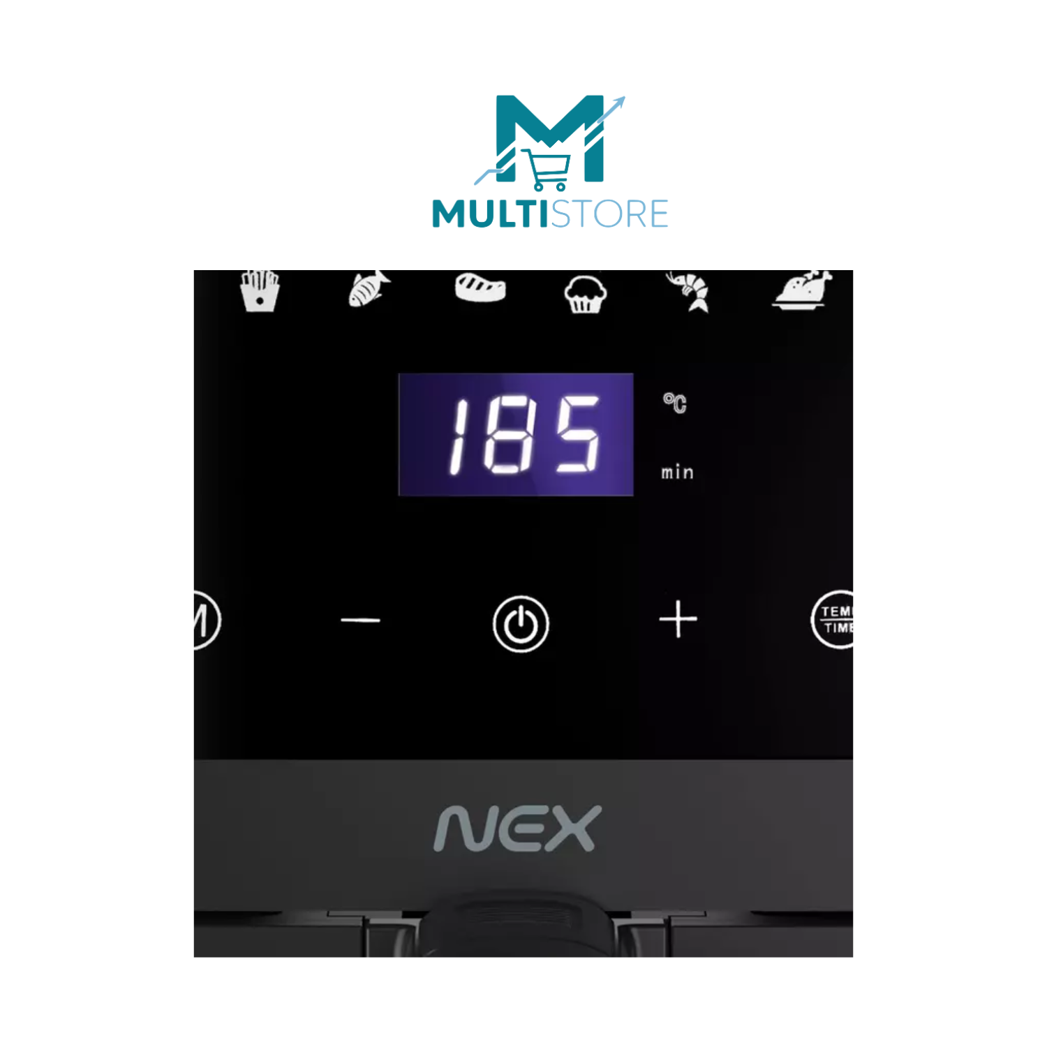 Freidora De Aire Digital Nex 8 Litros Sin Aceite 8 Funciones Negro-2