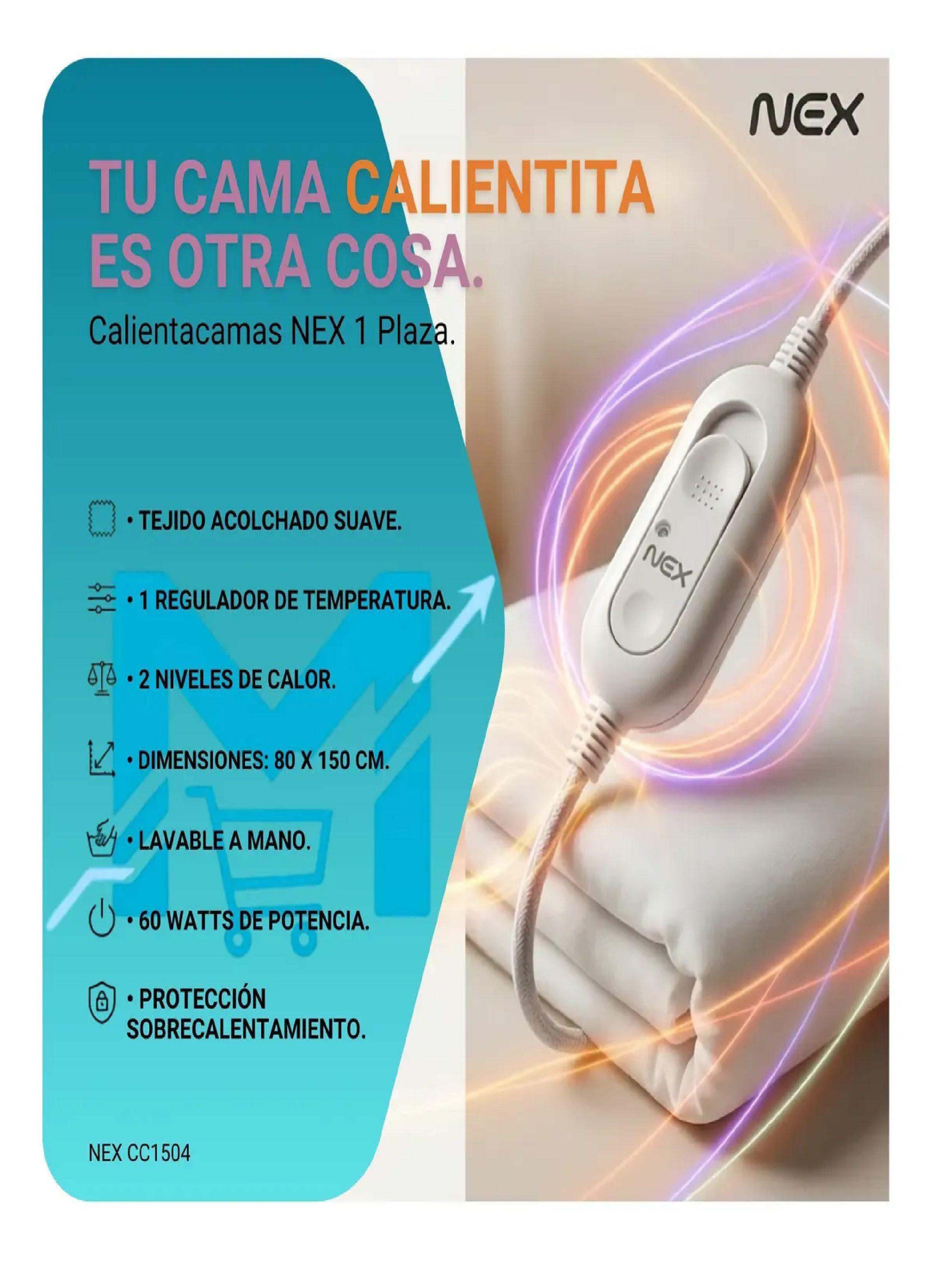 Pack X2 Calientacama 1 Plaza Nex 60w Cc1504 Blanco-2