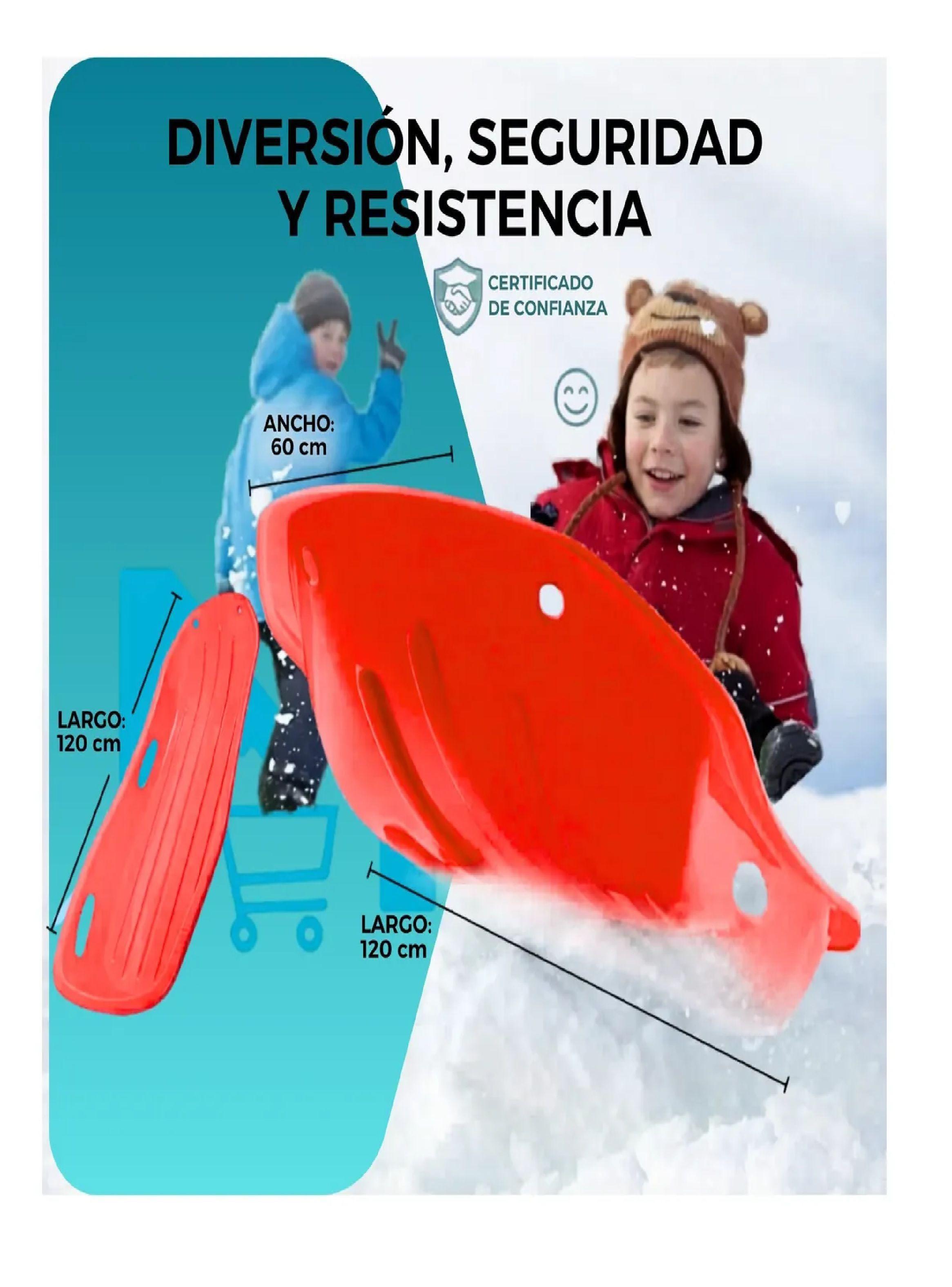 Trineo Nieve Deslizador Infantil Adulto 2puestos 120 Cm Rojo-2