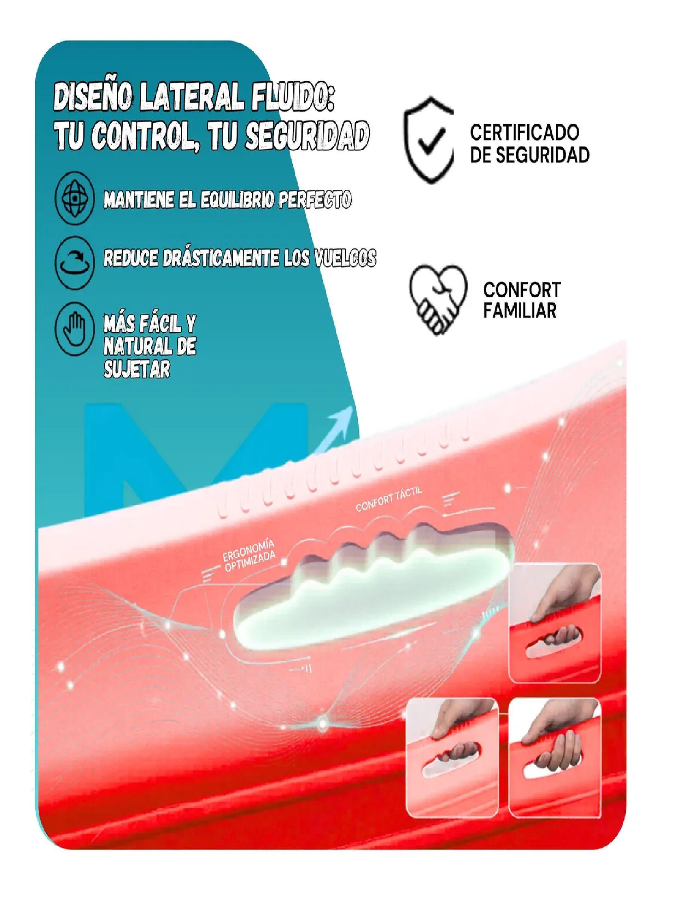 Trineo Nieve Deslizador Infantil Adulto 2puestos 120 Cm Rojo-4