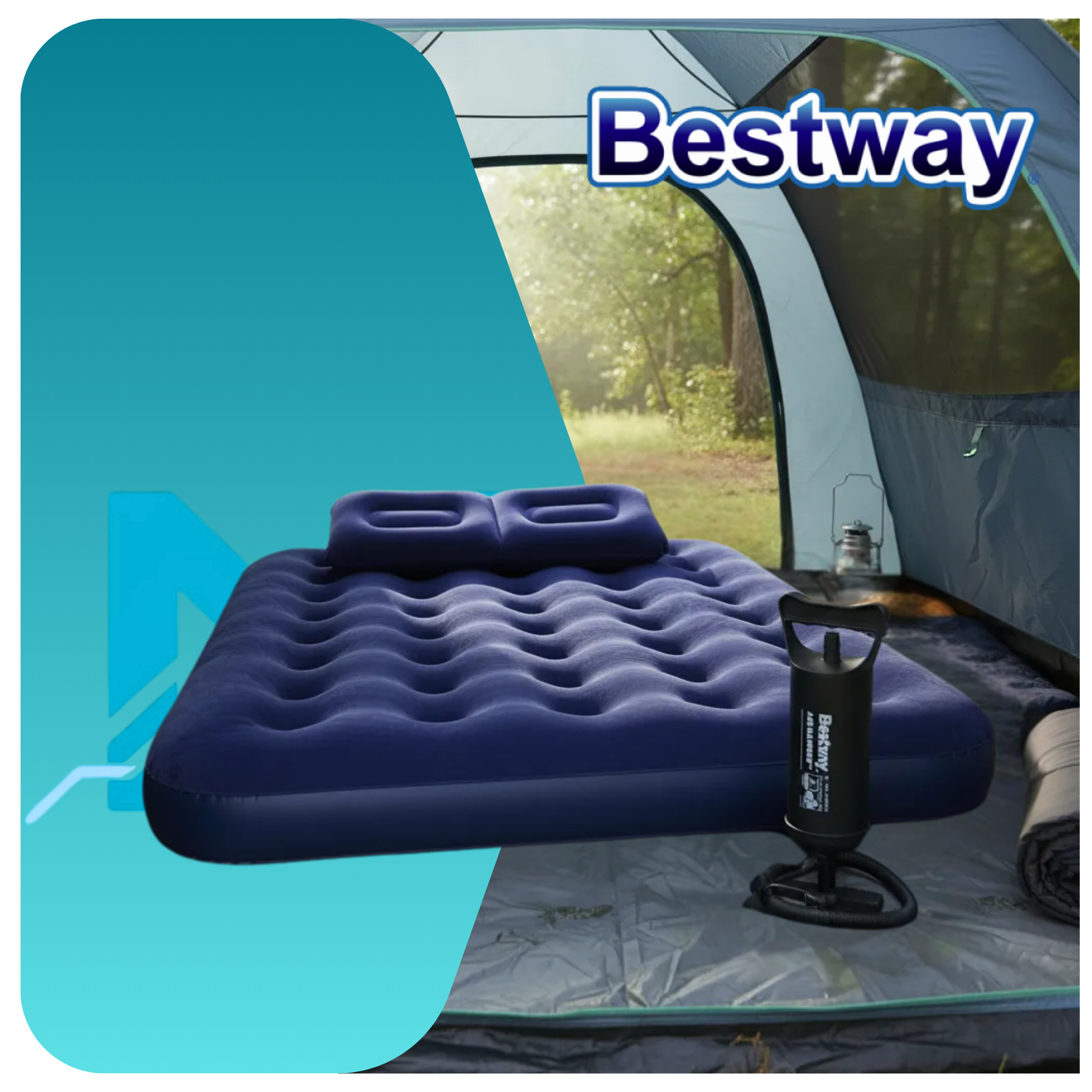 Carpa Alpes 4p Iguazú + Colchón 2pl + Inflador + 2 Almohadas Azul-1