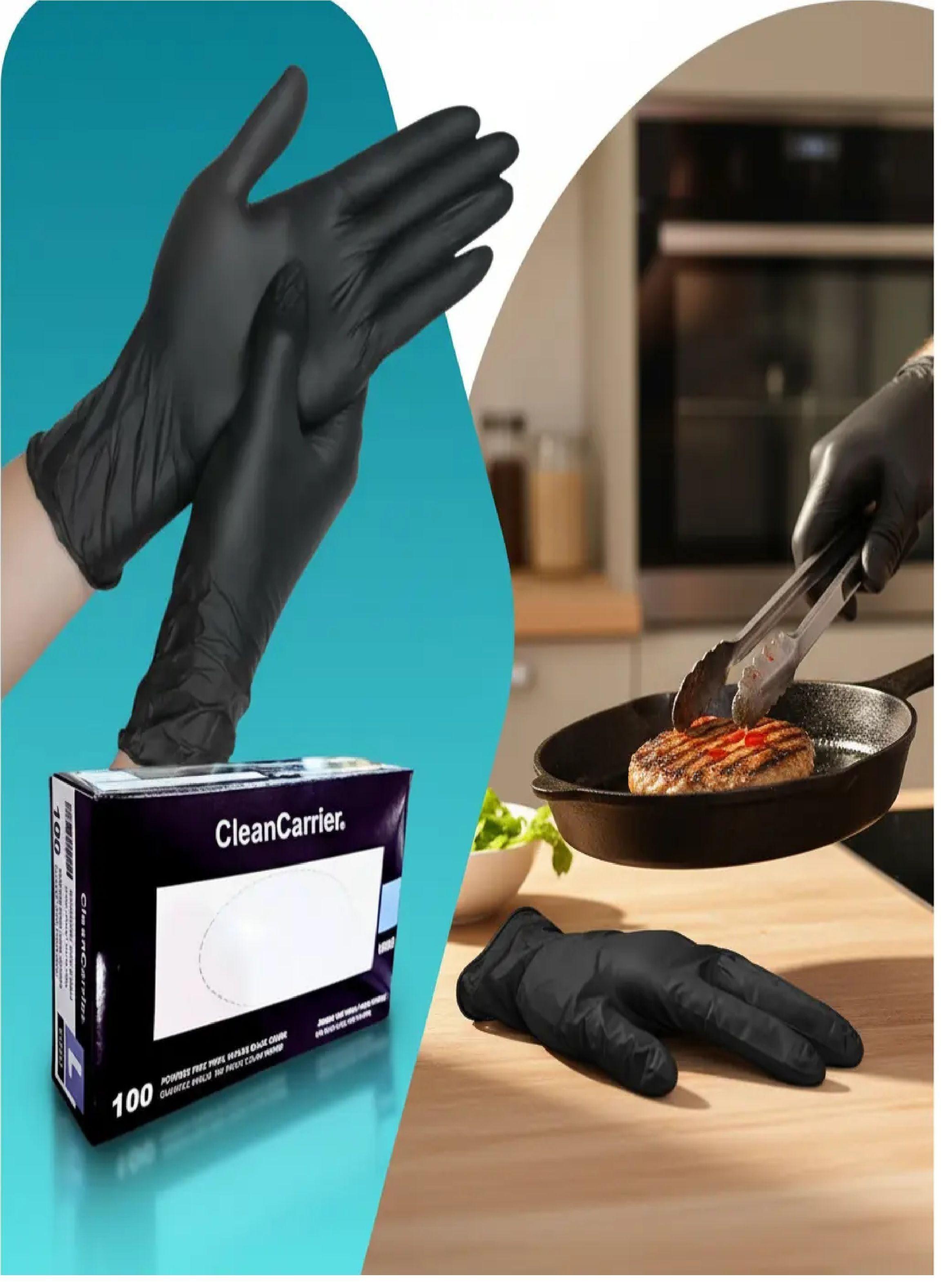 Guantes Vinilo Negro Sin Polvo 100uds Estilo Y Bioseguridad Talla L-3