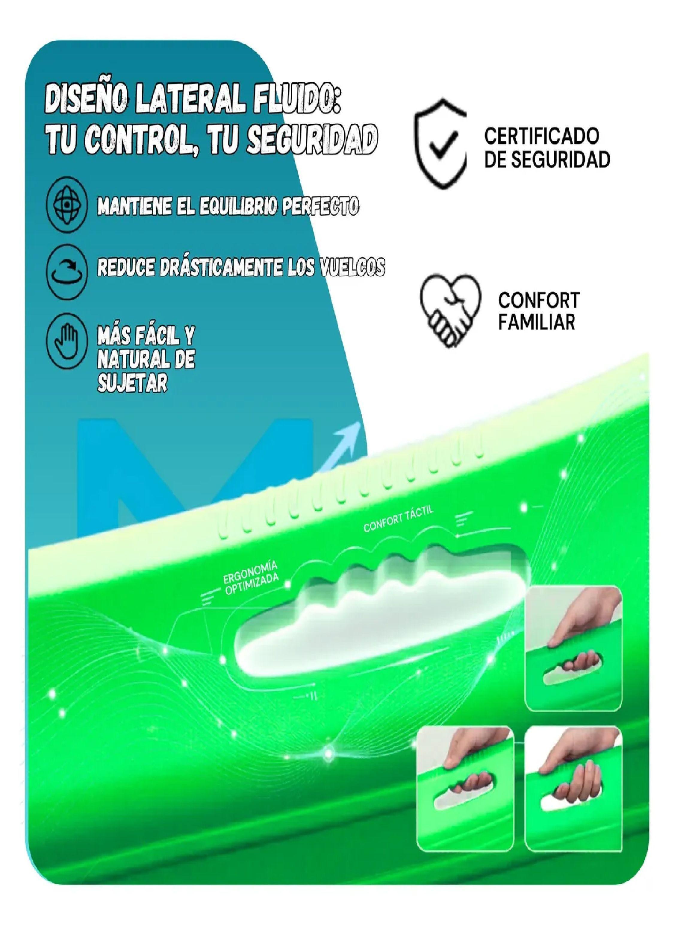 Trineo Nieve Deslizador Infantil Adulto 2puestos 120 Cm Verde-6