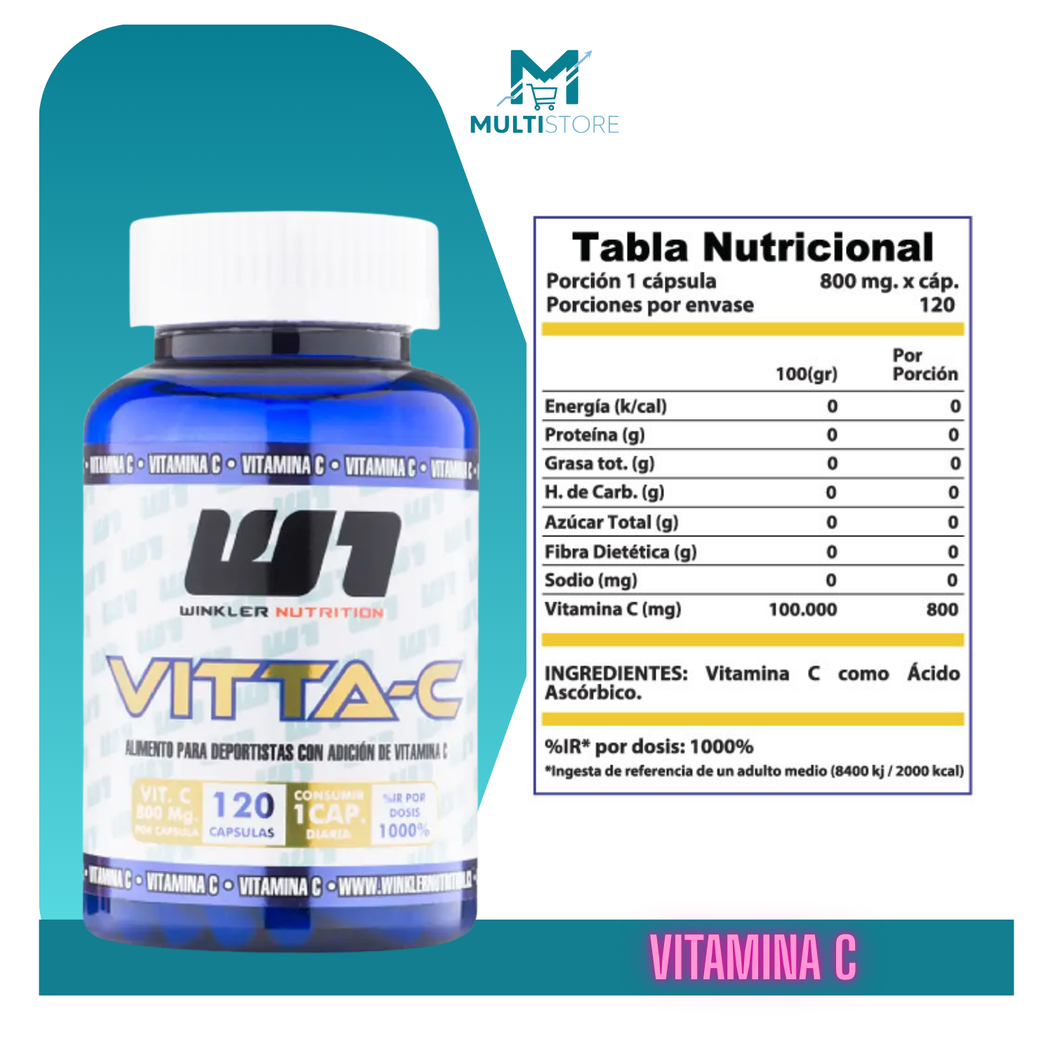 Vitamina C Vitta-c 800mg Winkler Nutrition 120 Cáps 4 Meses -4
