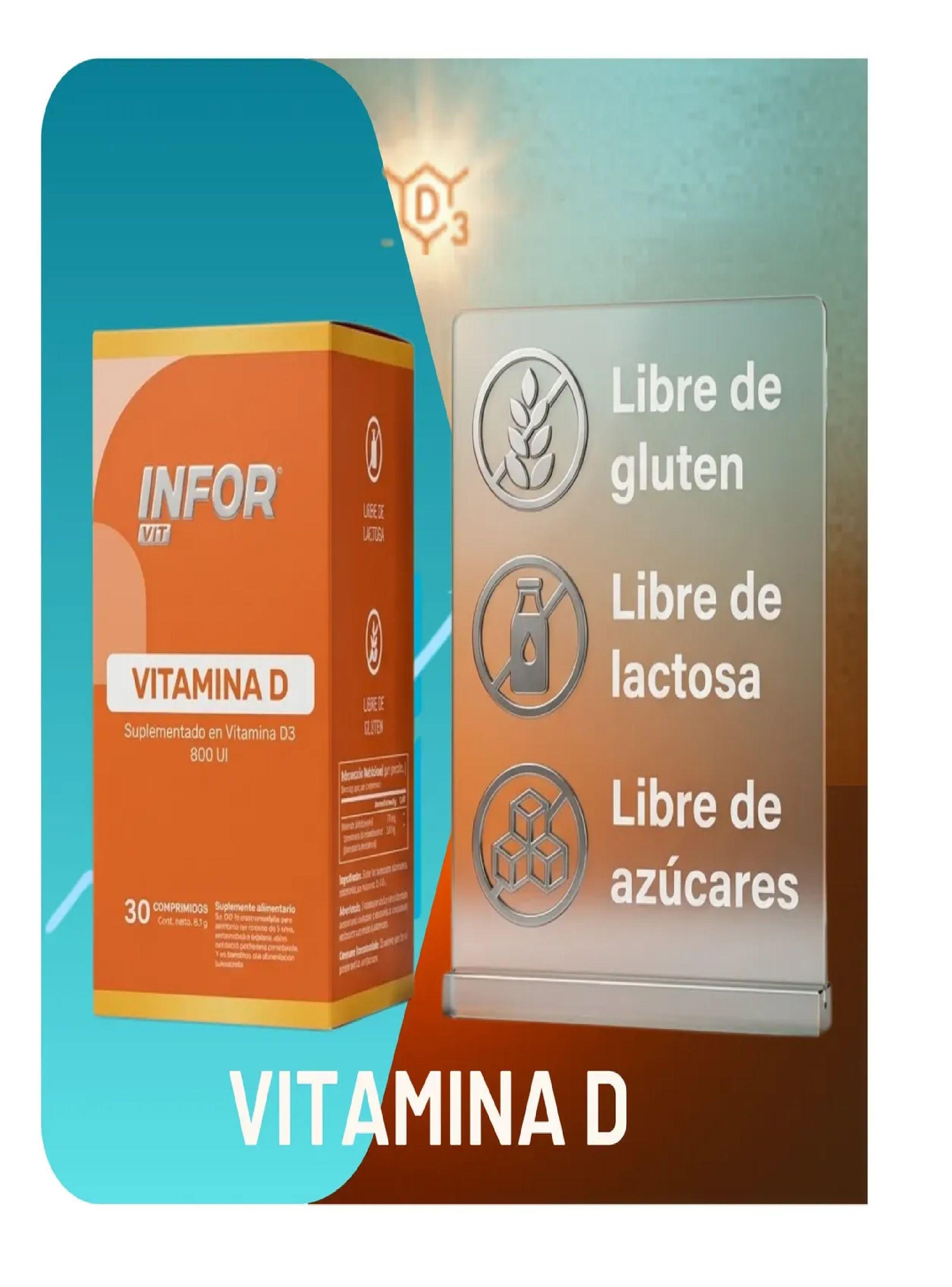Vitamina D3 Inforvit 800 Ui 30 Comprimidos Defensas Y Huesos-1