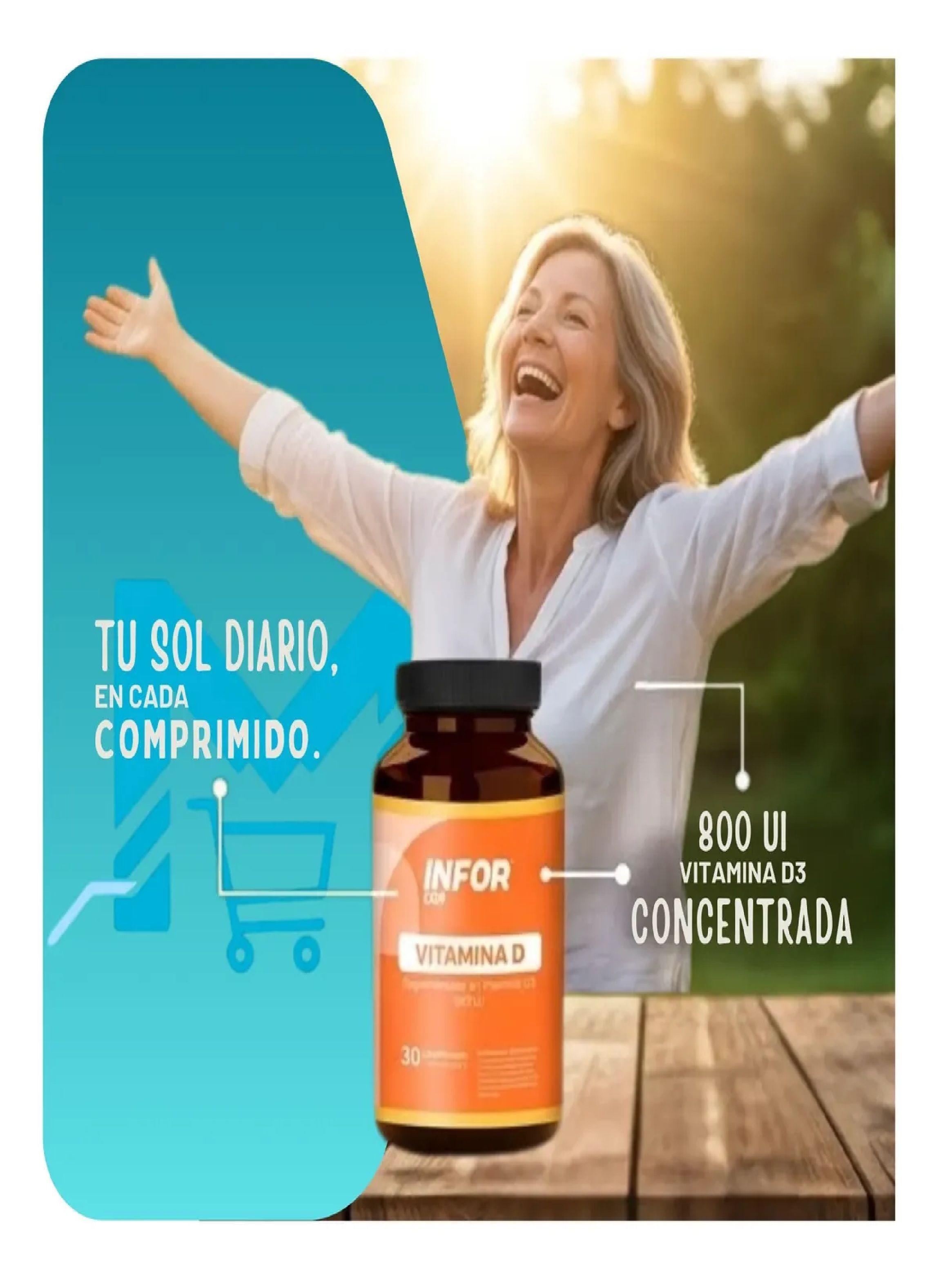 Vitamina D3 Inforvit 800 Ui 30 Comprimidos Defensas Y Huesos-2