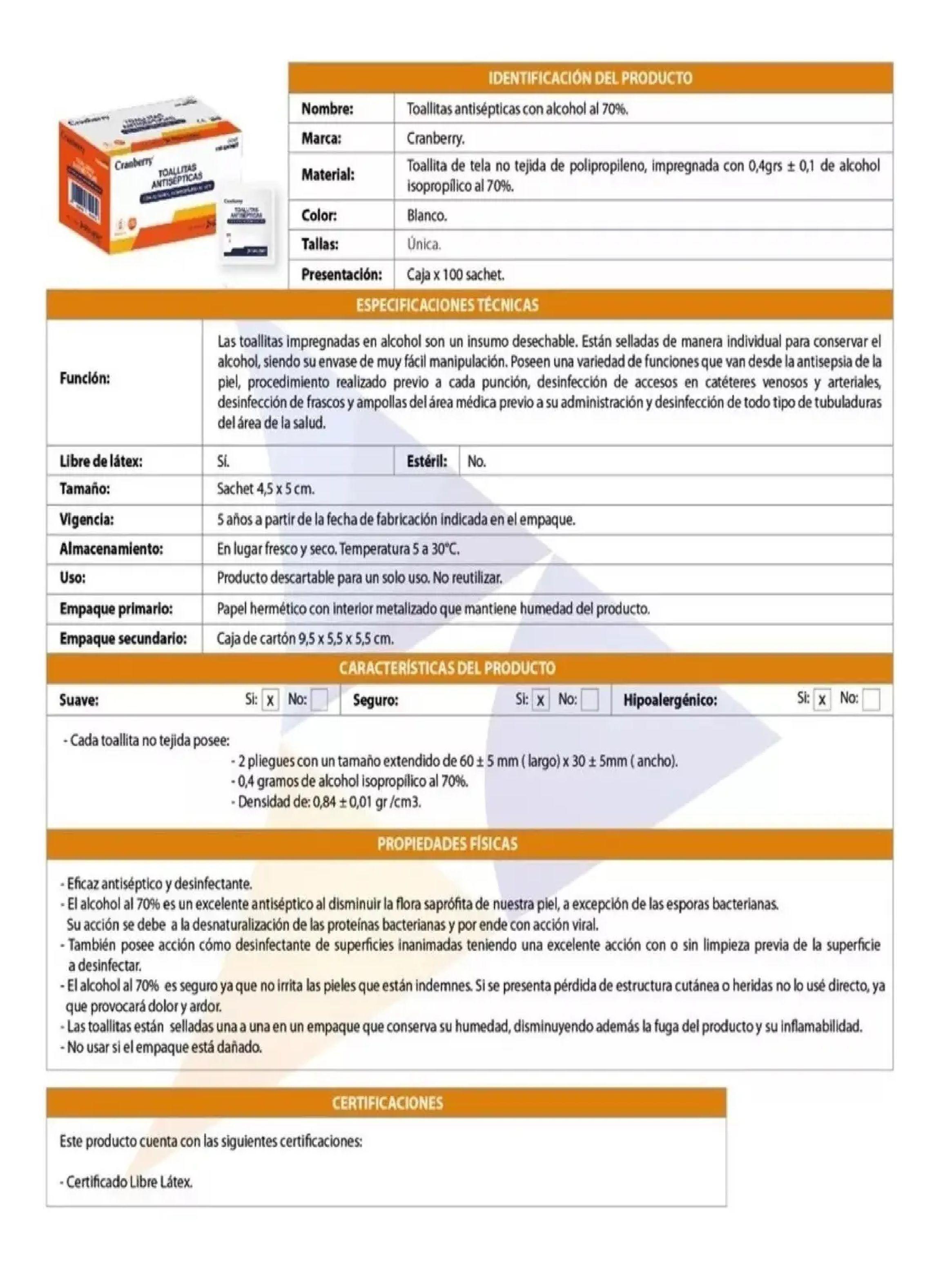 Toallitas Desinfectantes Con Alcohol Isoprop lico 100uni-4