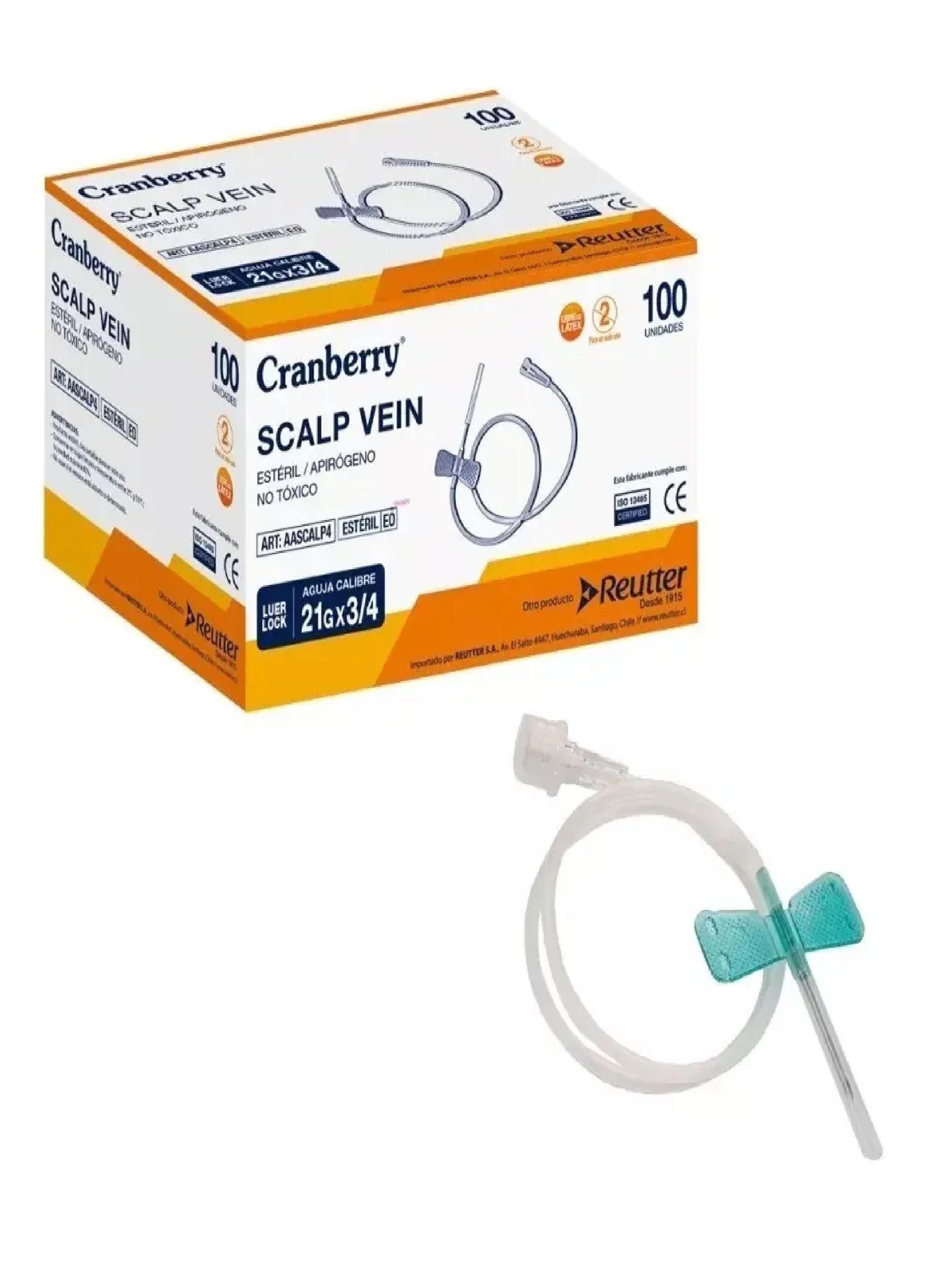 Agujas Mariposa 21g X Tres Cuartos 100 Und Scalp Vein Cranberry-3