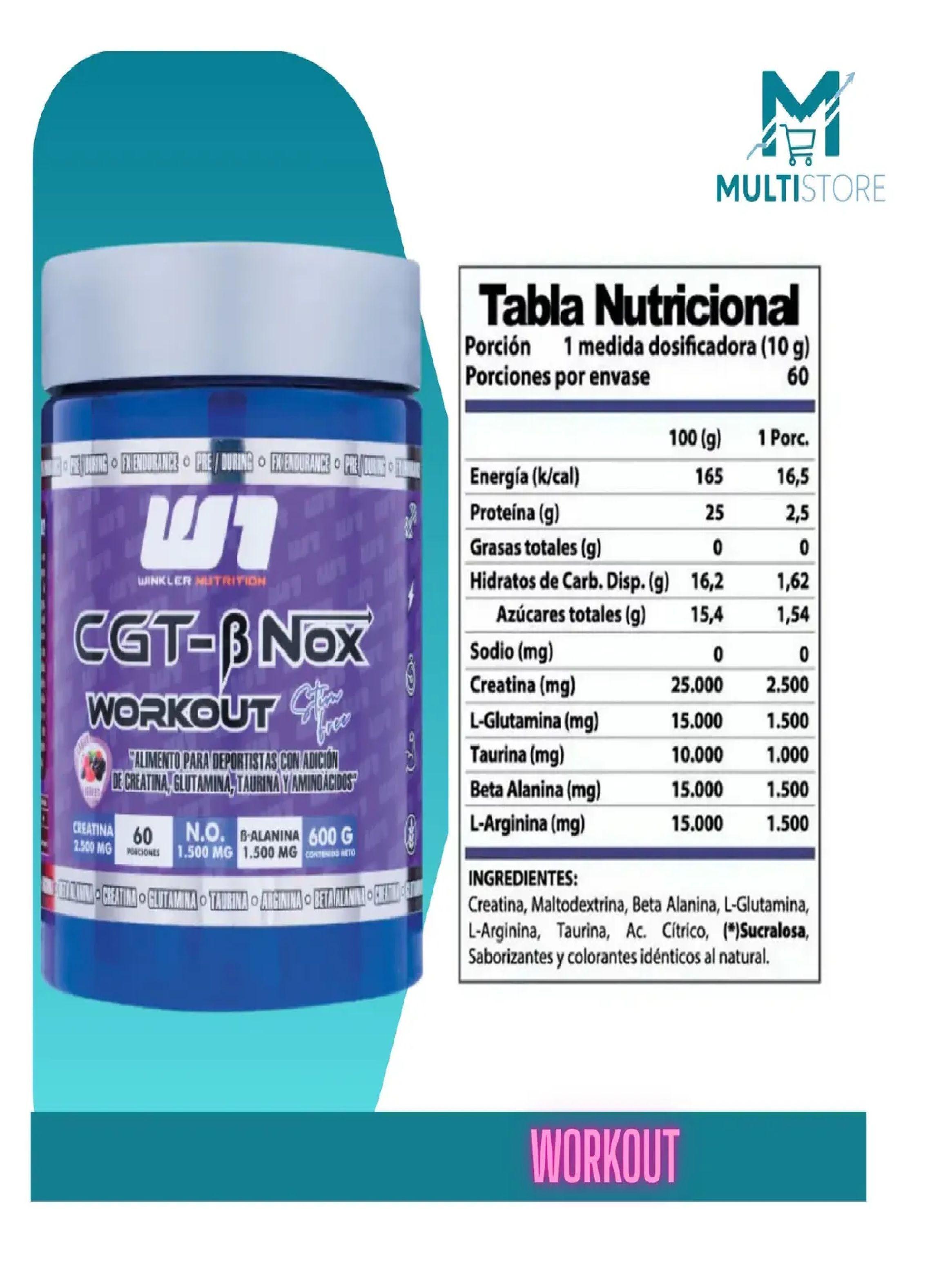 Pre Entreno Cgt Bnox 60 Servicios Creatina Beta Alanina Taur Frutos Rojos-4